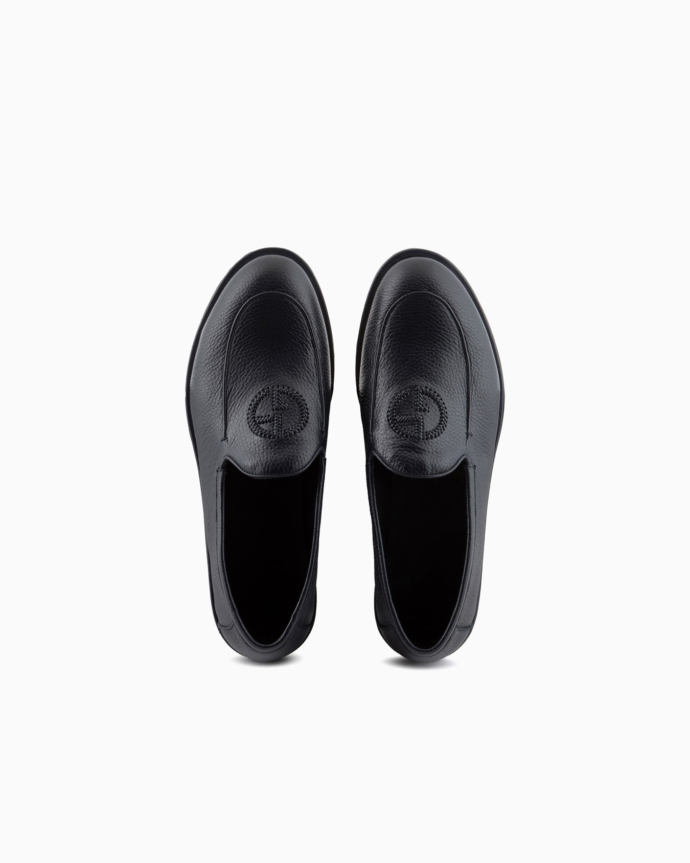 Deerskin loafers with embroidered logo Slide 2