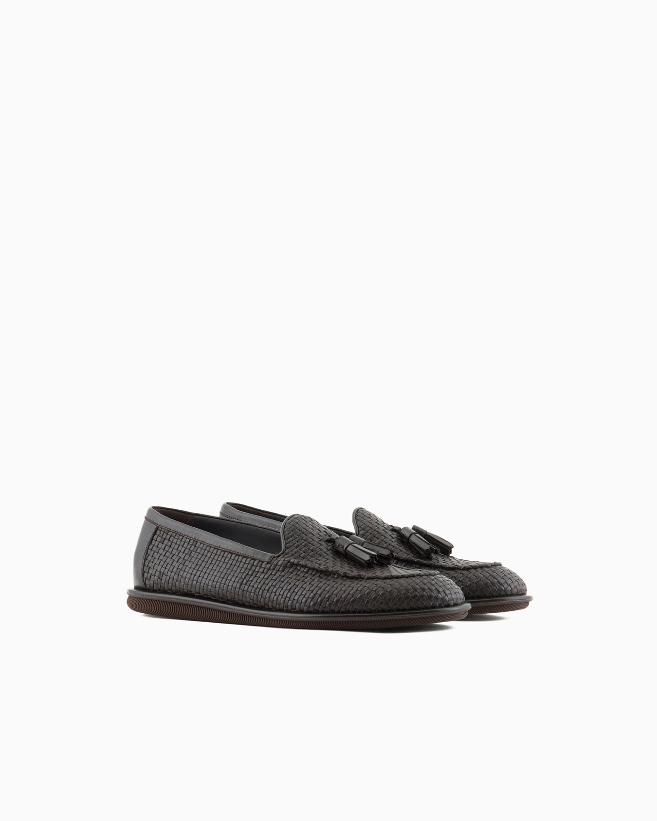 Mocassins en nappa tissé avec glands Diapositive 1