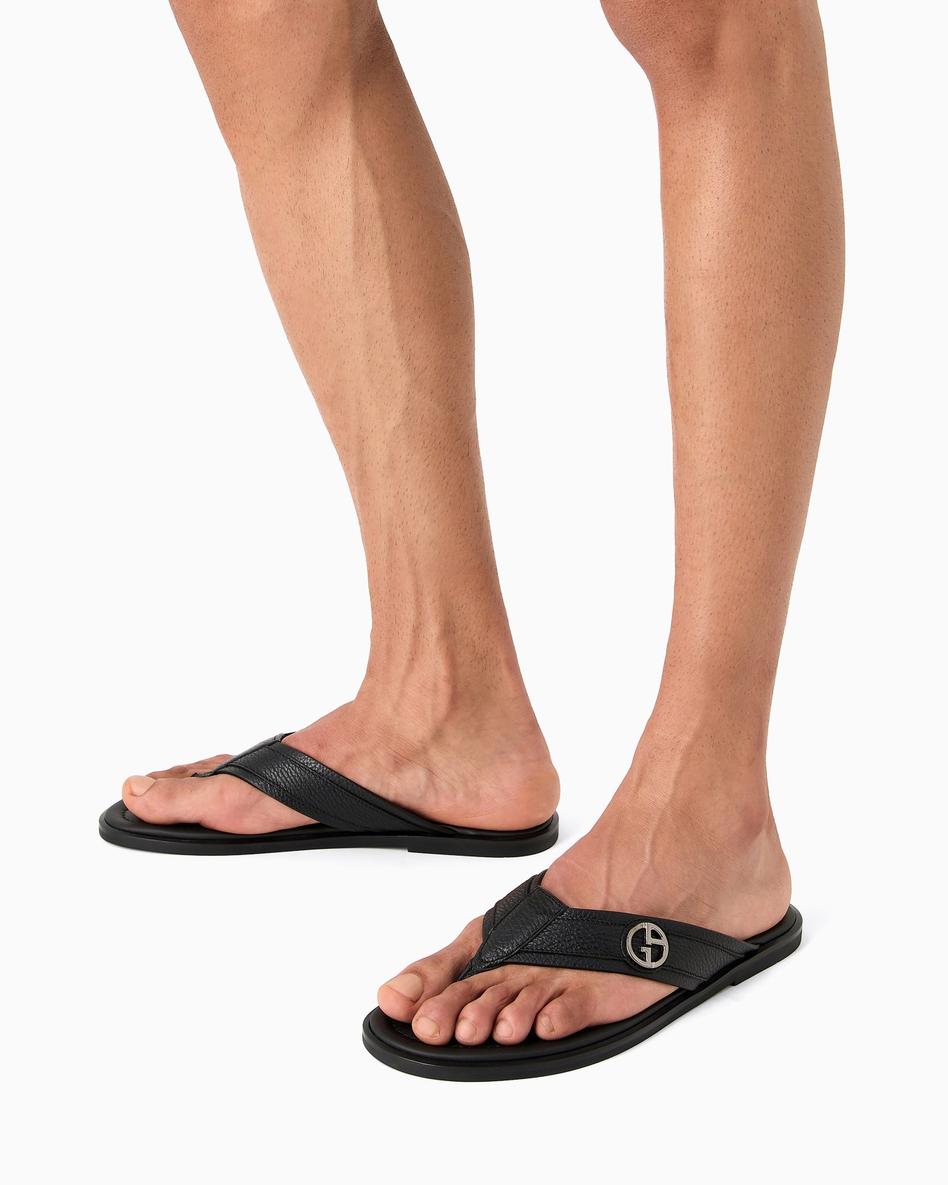 Pebbled-leather woven sandals Slide 5
