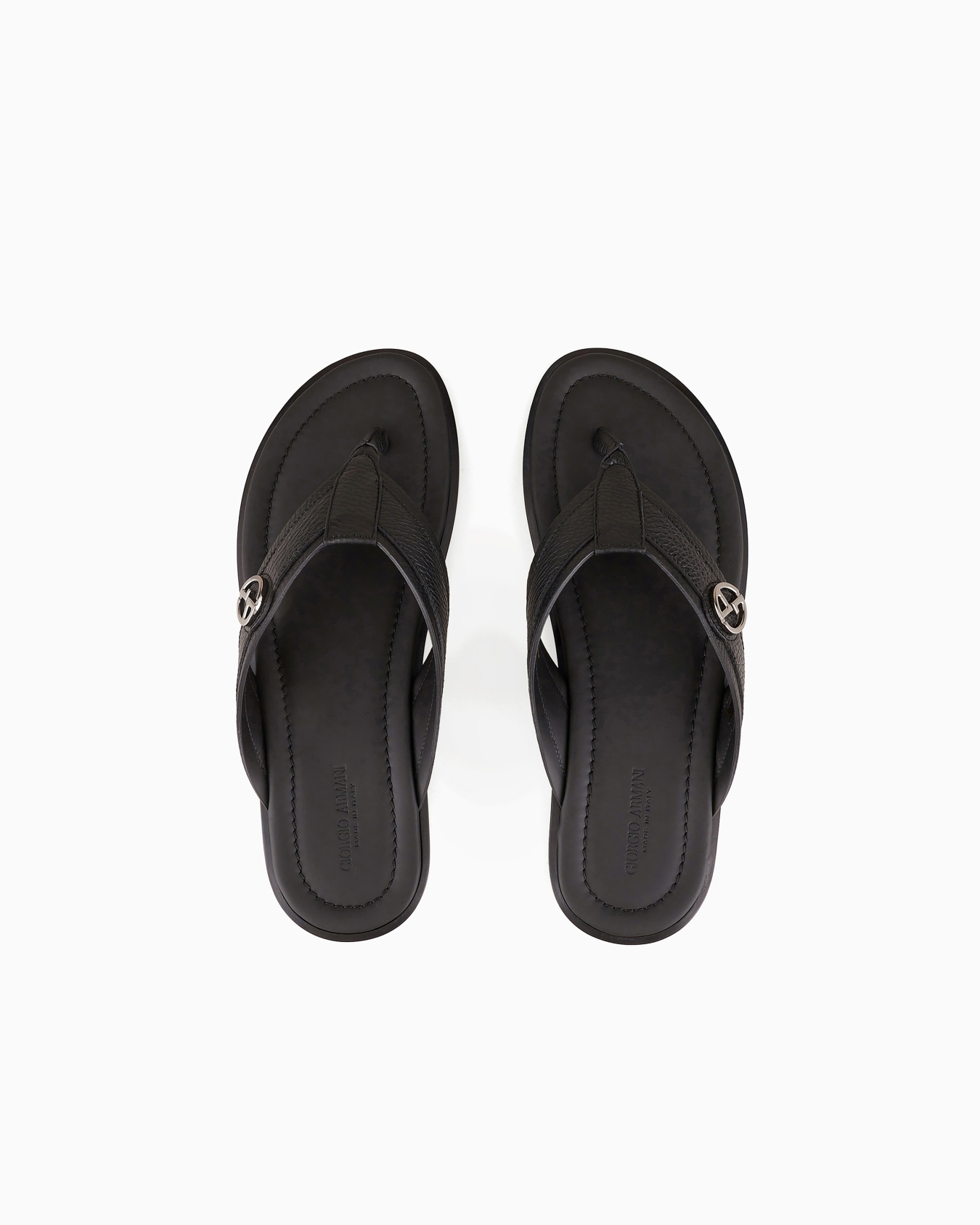 Pebbled-leather woven sandals Slide 2
