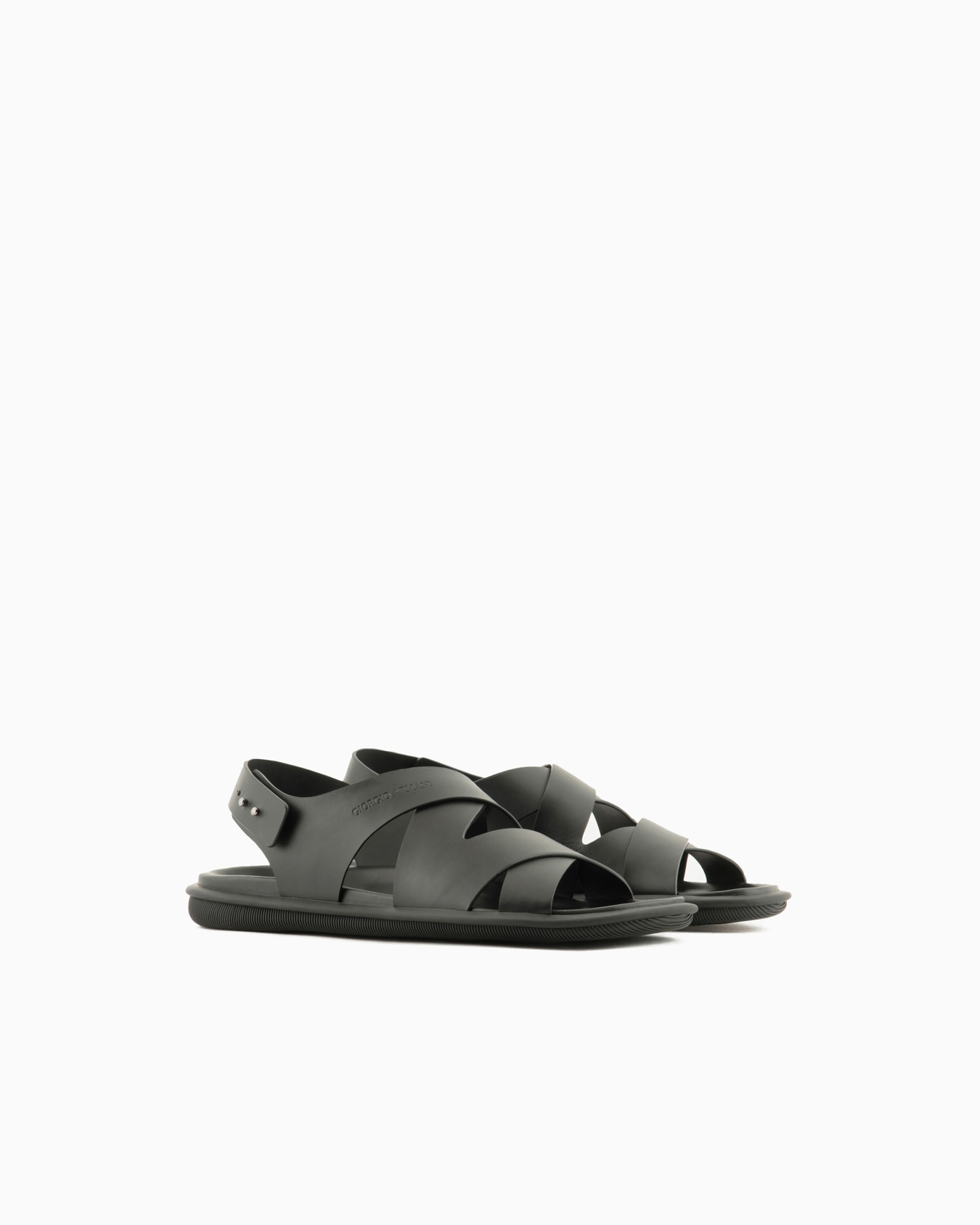 Leather woven sandals Slide 1
