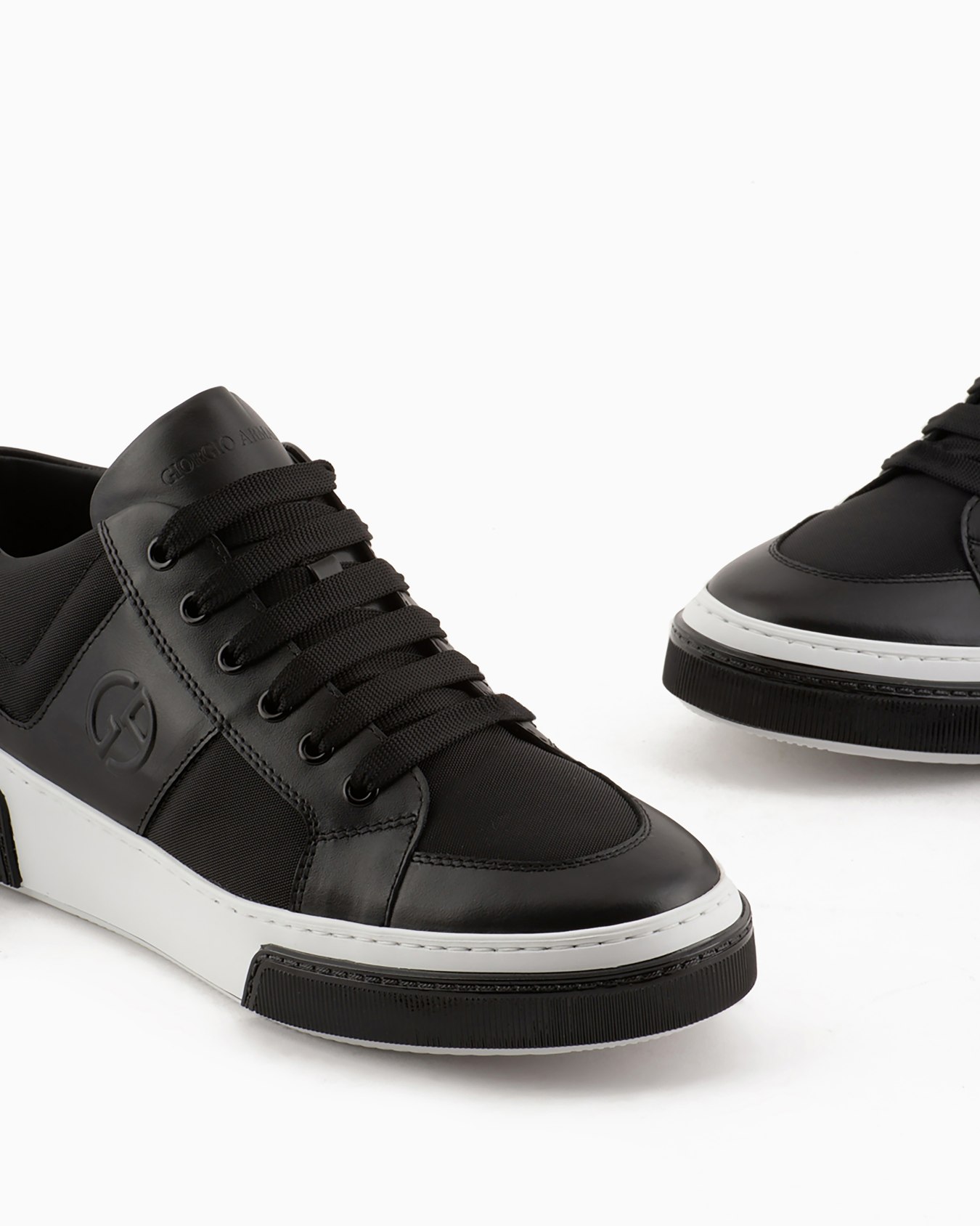 Leather and fabric sneakers Slide 3