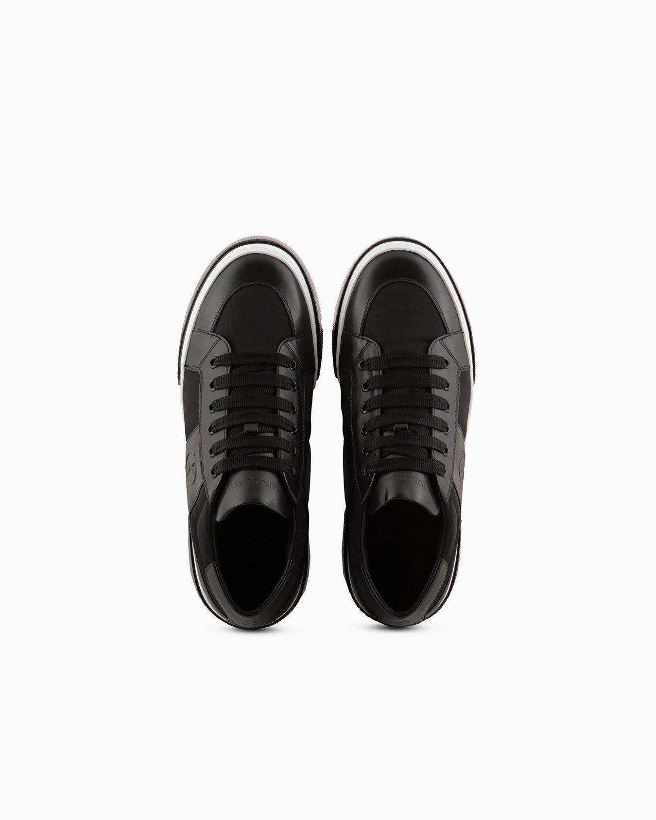 Leather and fabric sneakers Slide 2