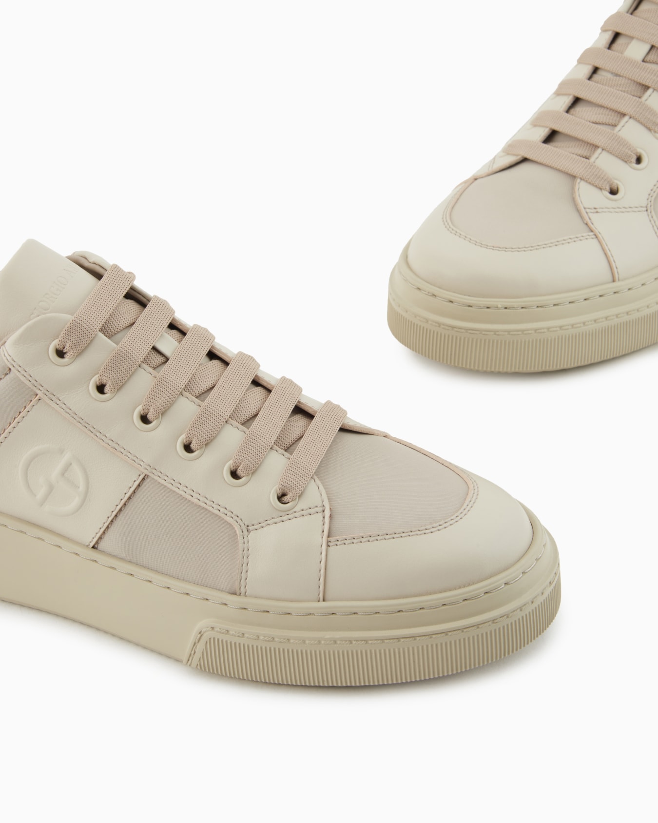 Leather and fabric sneakers Slide 4