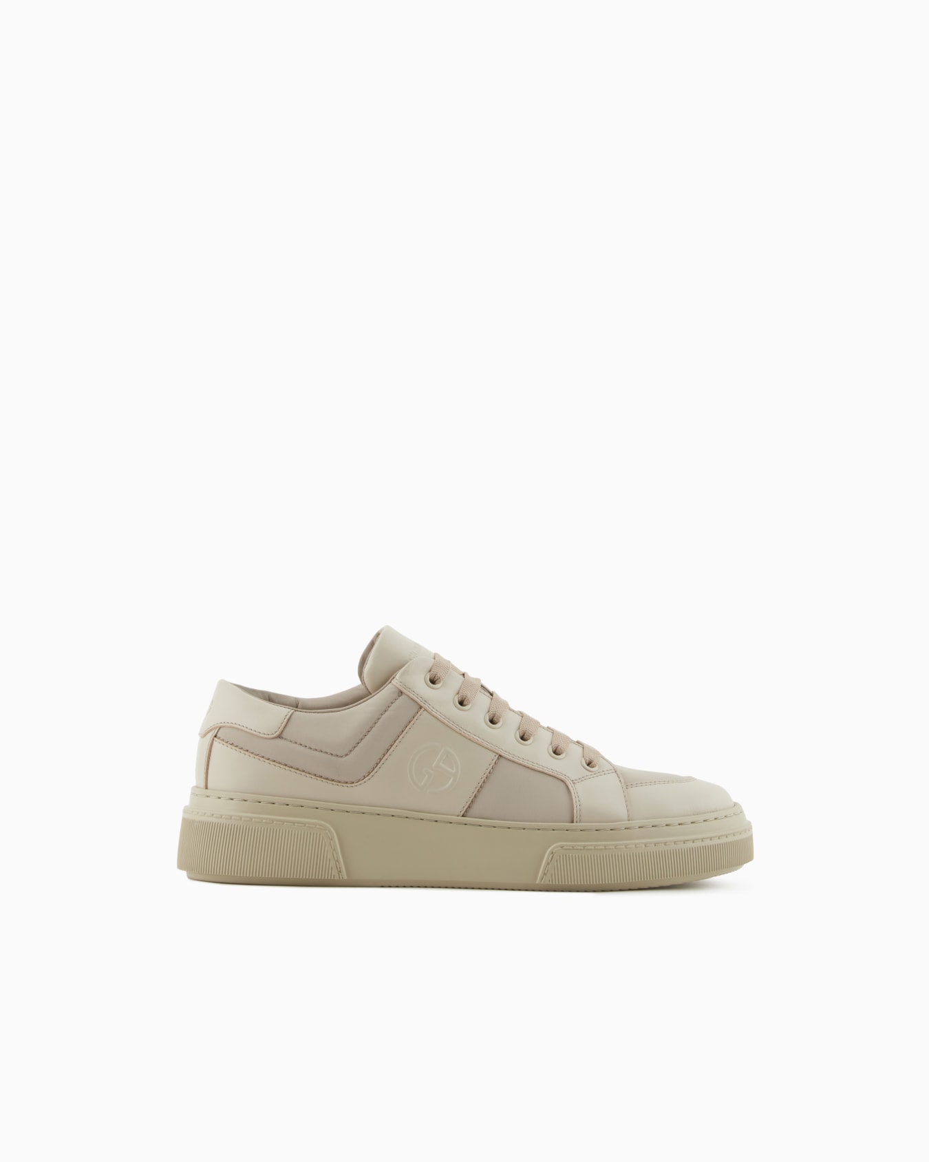Leather and fabric sneakers Slide 0
