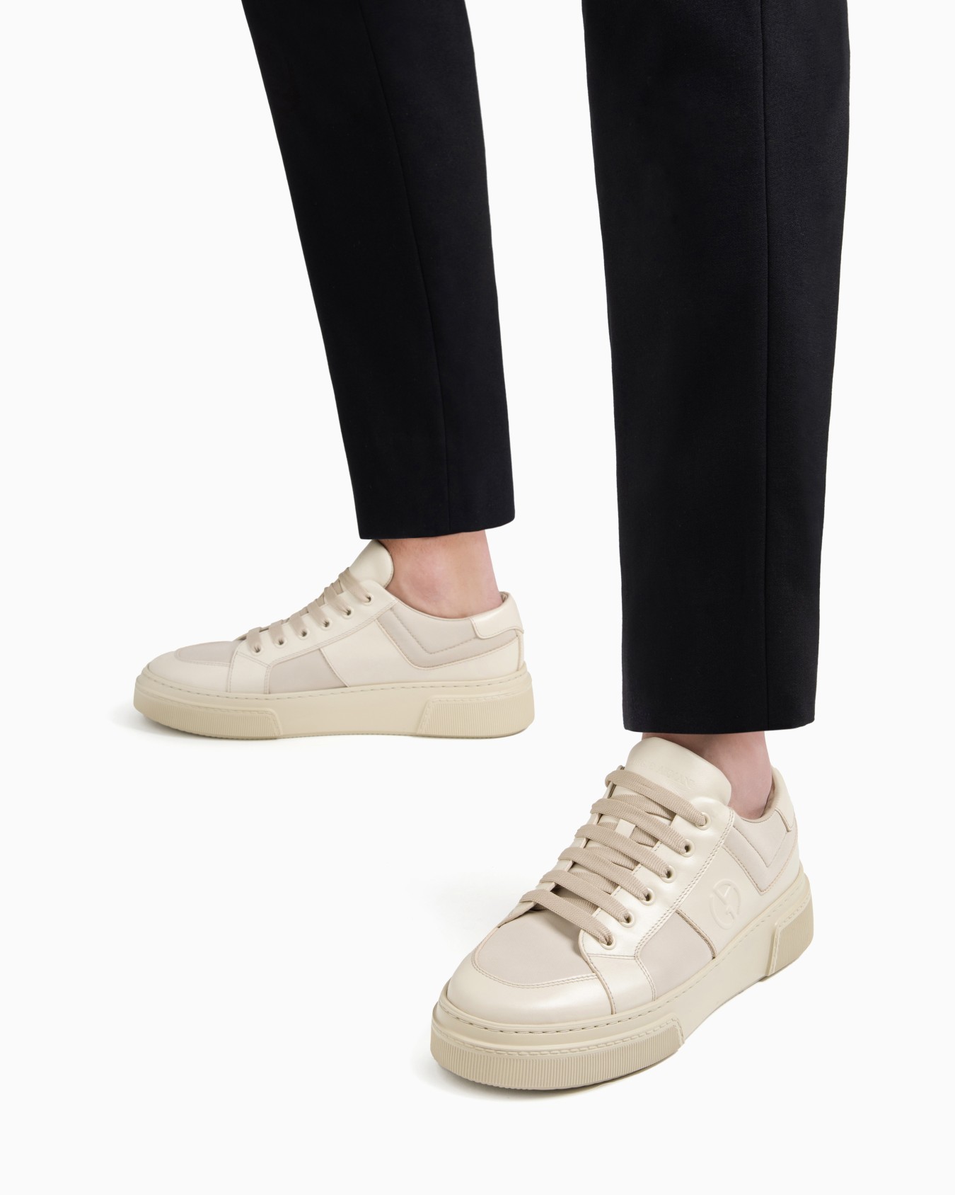 Leather and fabric sneakers Slide 6