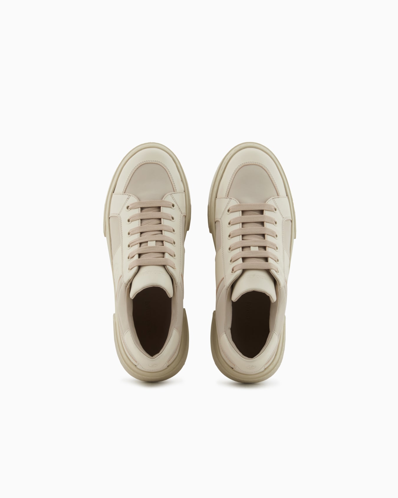 Leather and fabric sneakers Slide 2