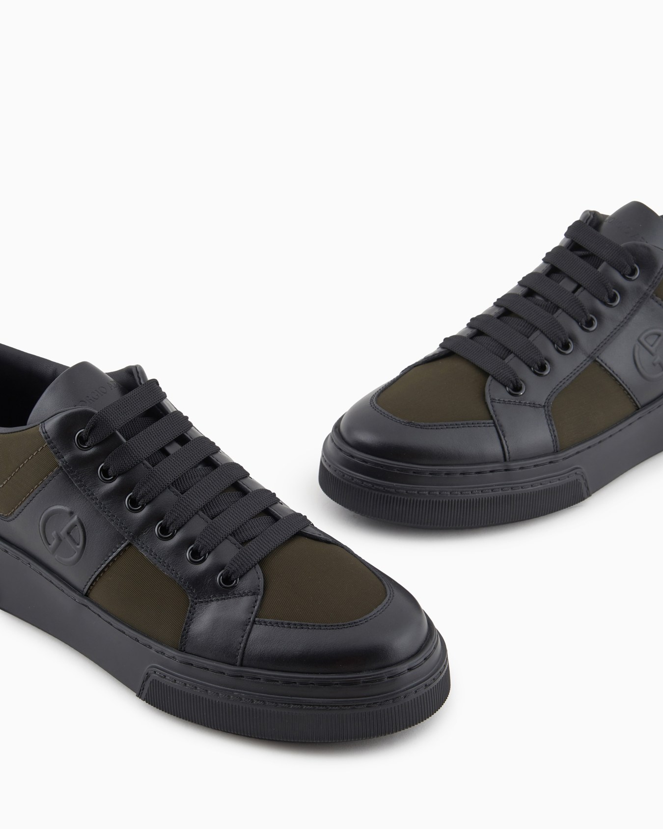 Leather and fabric sneakers Slide 4