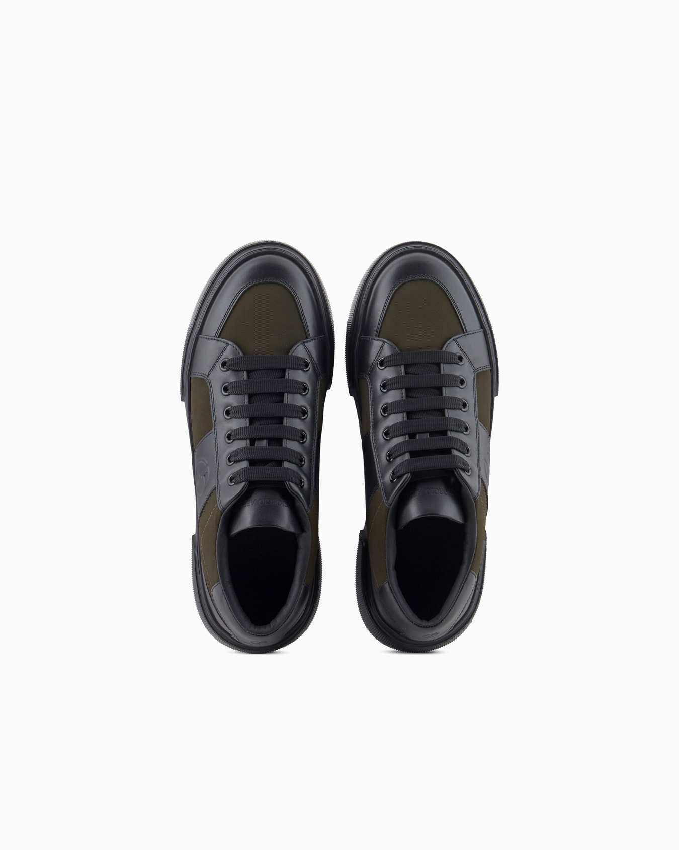 Leather and fabric sneakers Slide 2