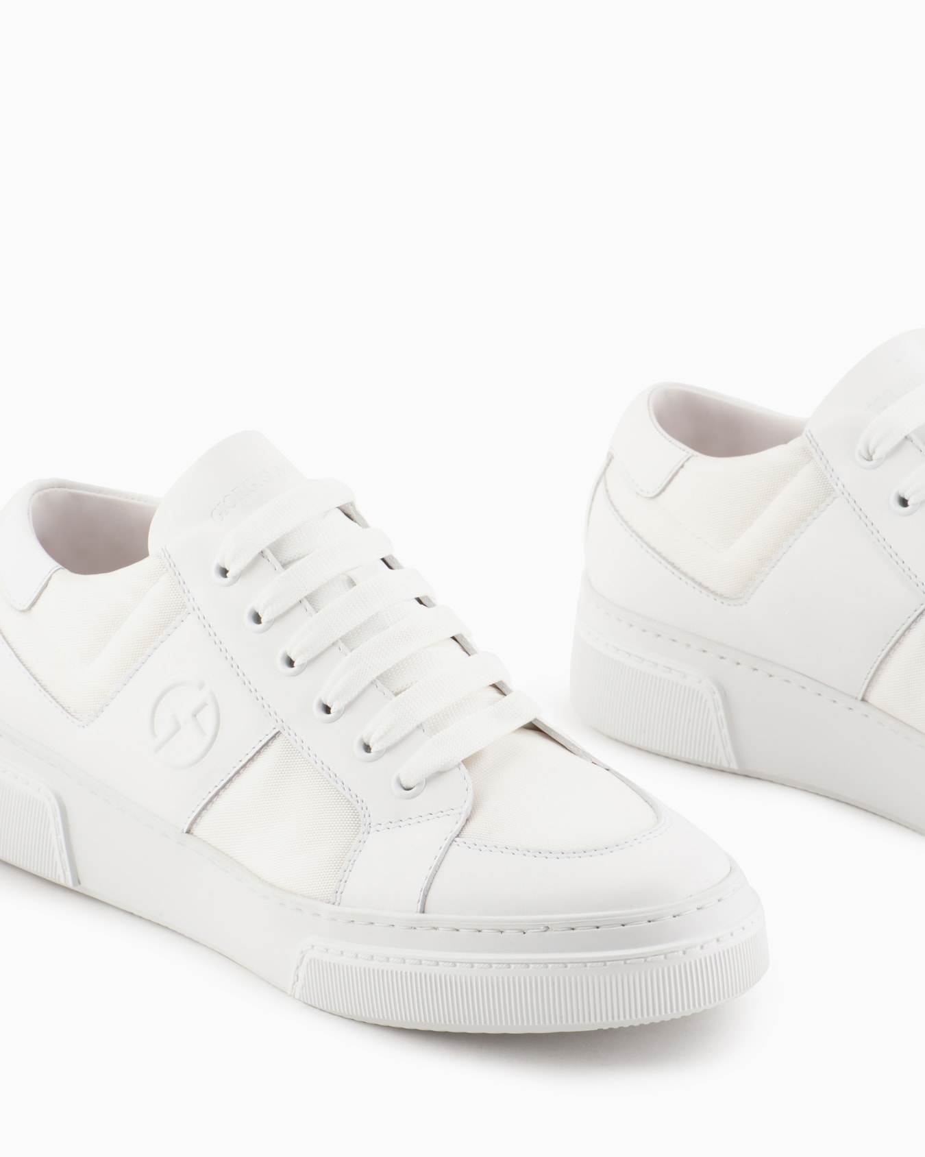 Leather and fabric sneakers Slide 4