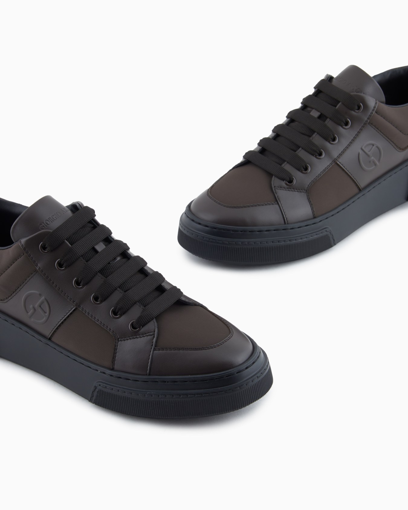 Leather and fabric sneakers Slide 4