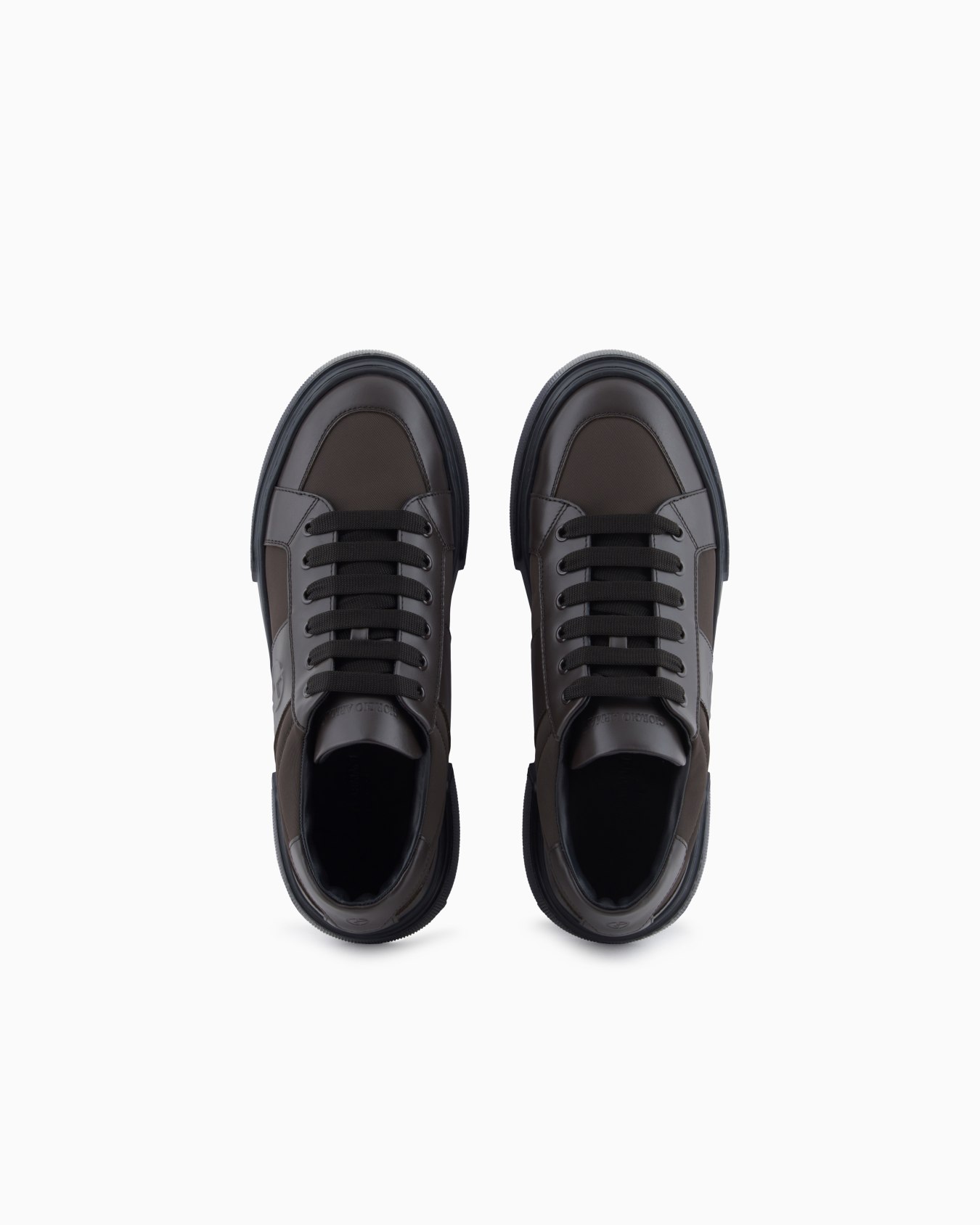 Leather and fabric sneakers Slide 2