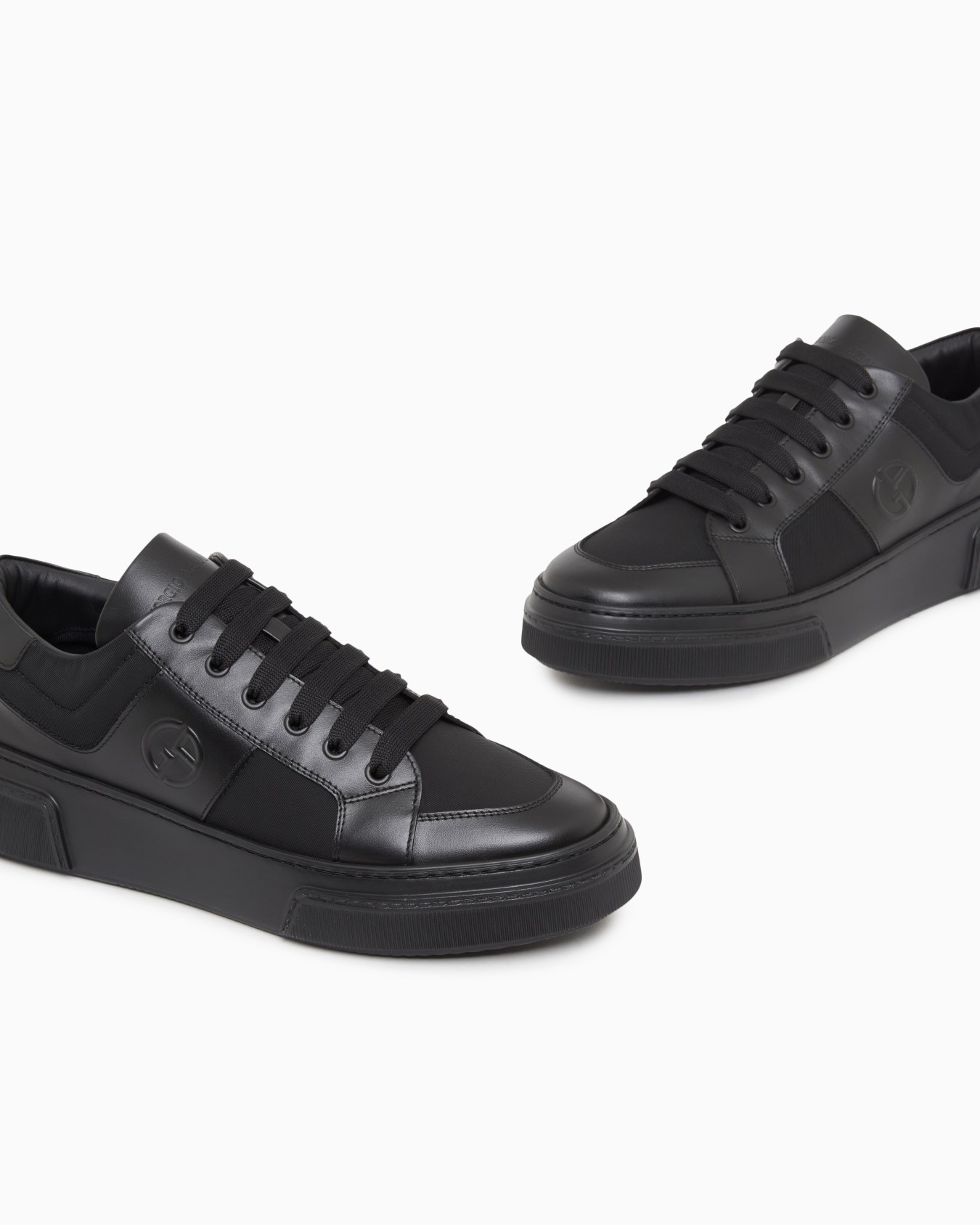 Leather and fabric sneakers Slide 4