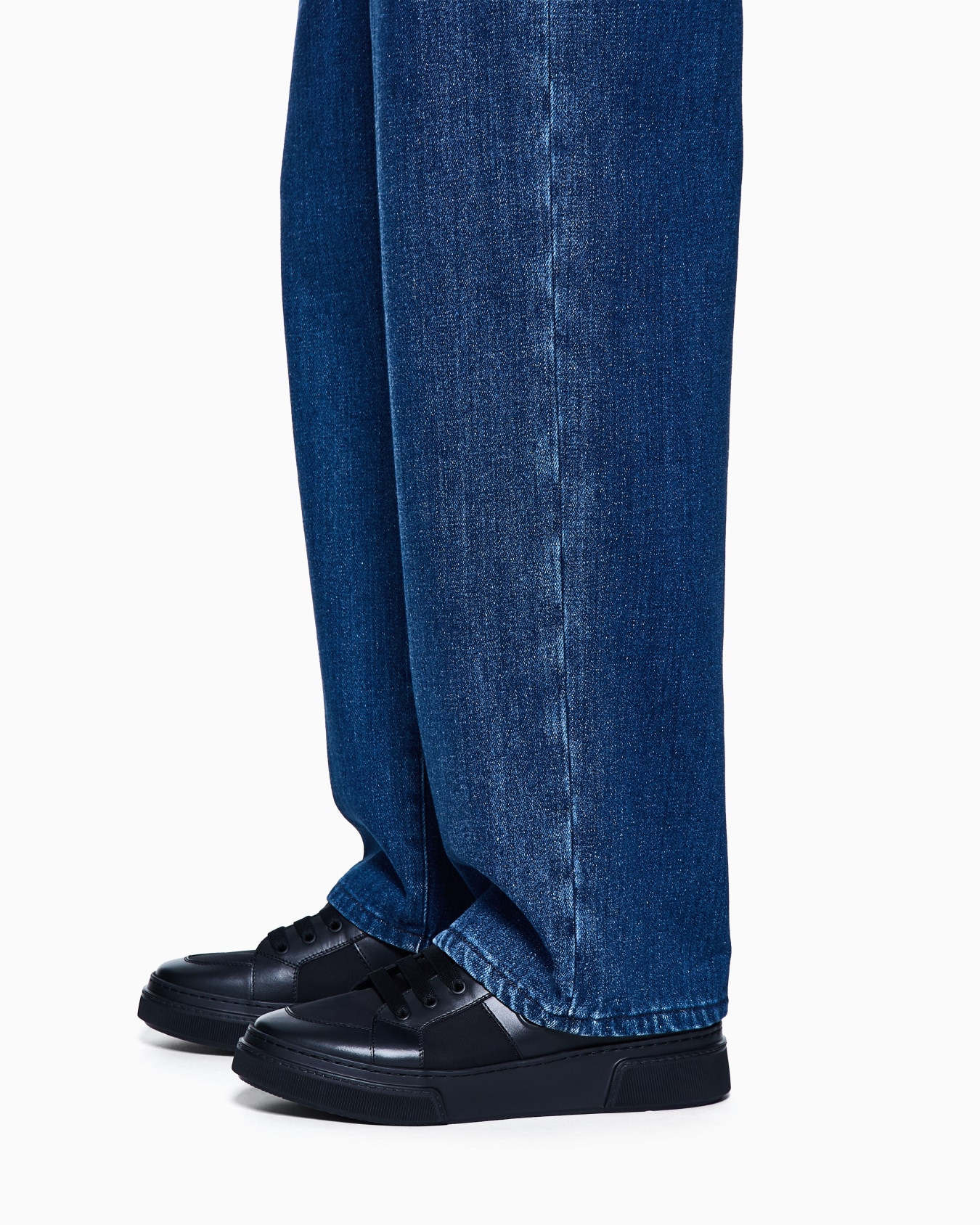 Leather and fabric sneakers Slide 6