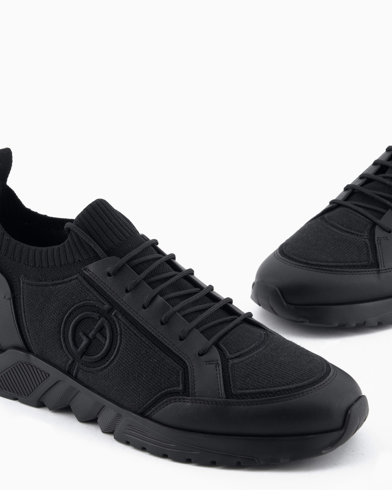 Knit-and-leather sneakers Slide 4