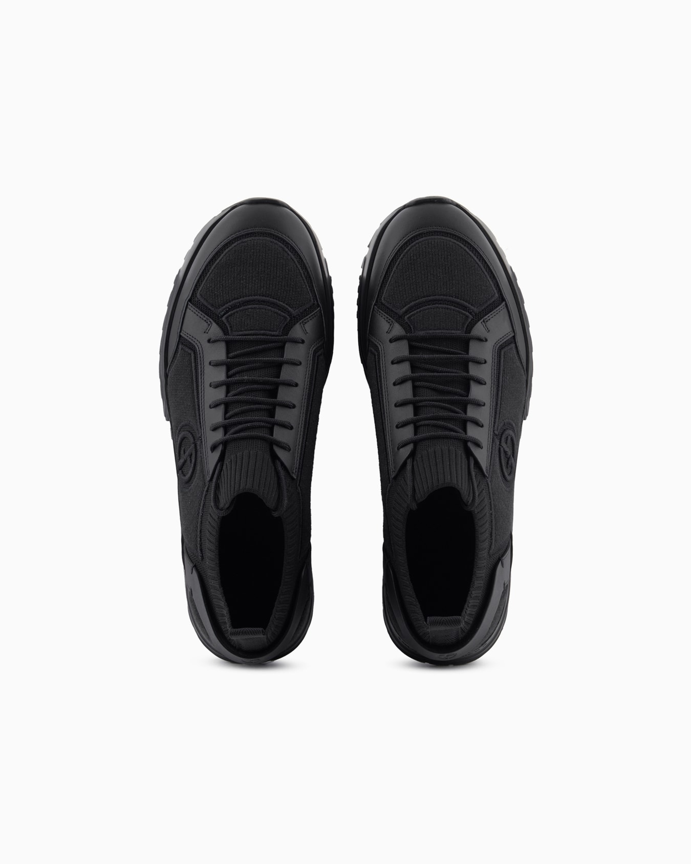 Knit-and-leather sneakers Slide 2