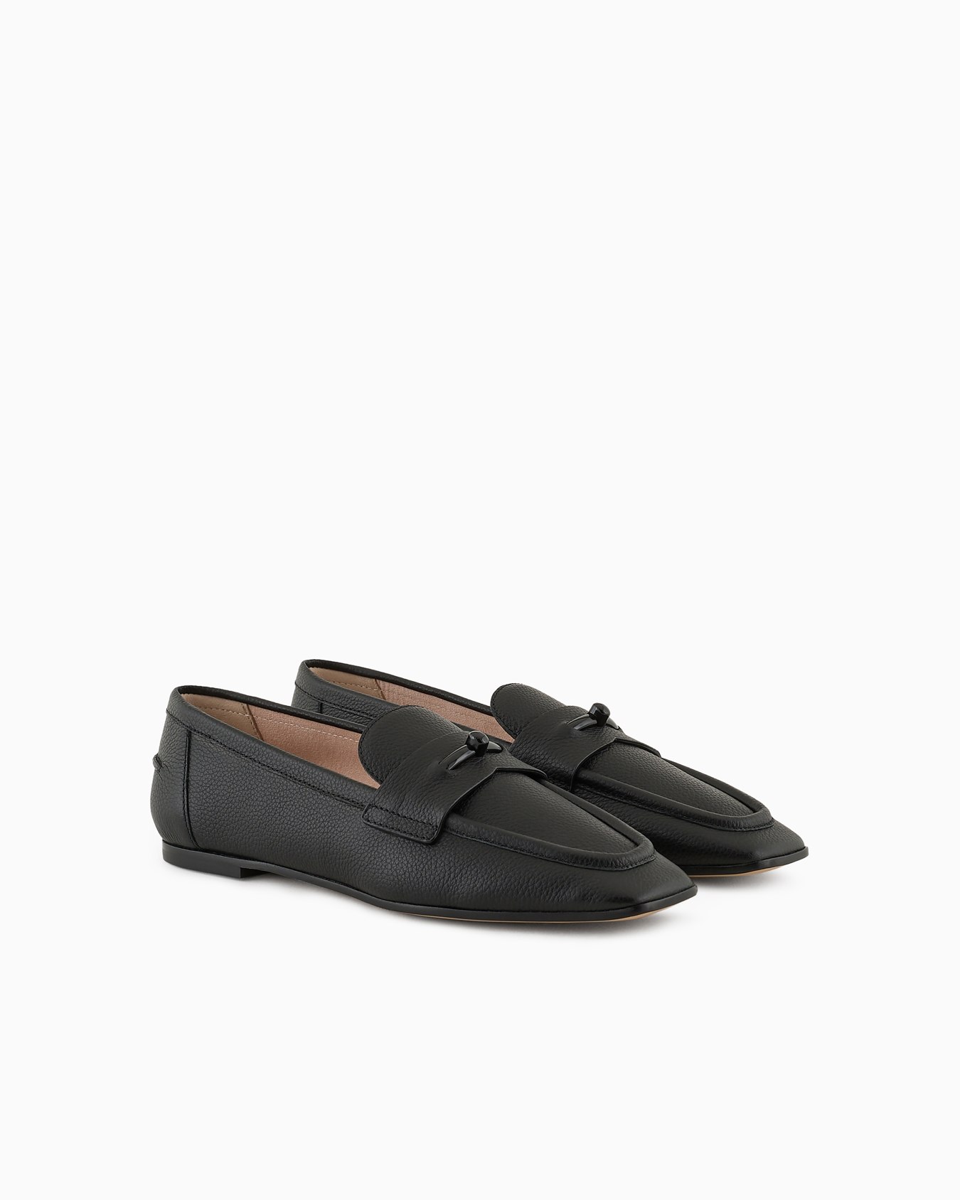 Deer-print leather loafers Slide 1