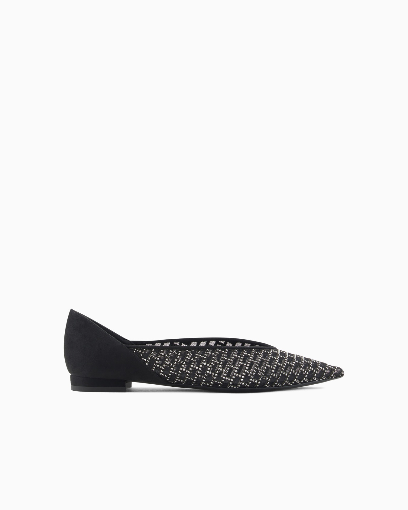 Pointed ballerinas with a rhinestone graphic design Slide 0