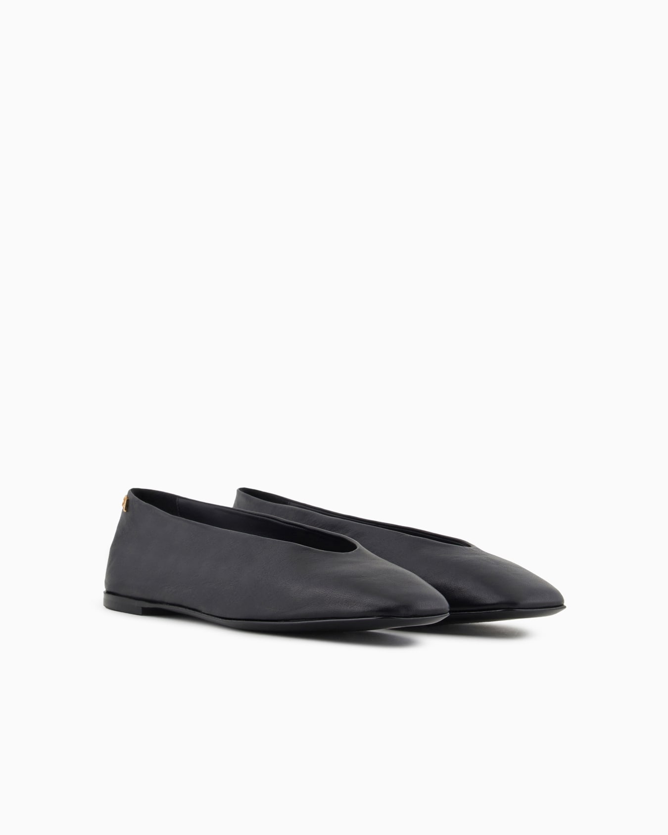 Nappa-leather square-toed ballerinas Slide 1