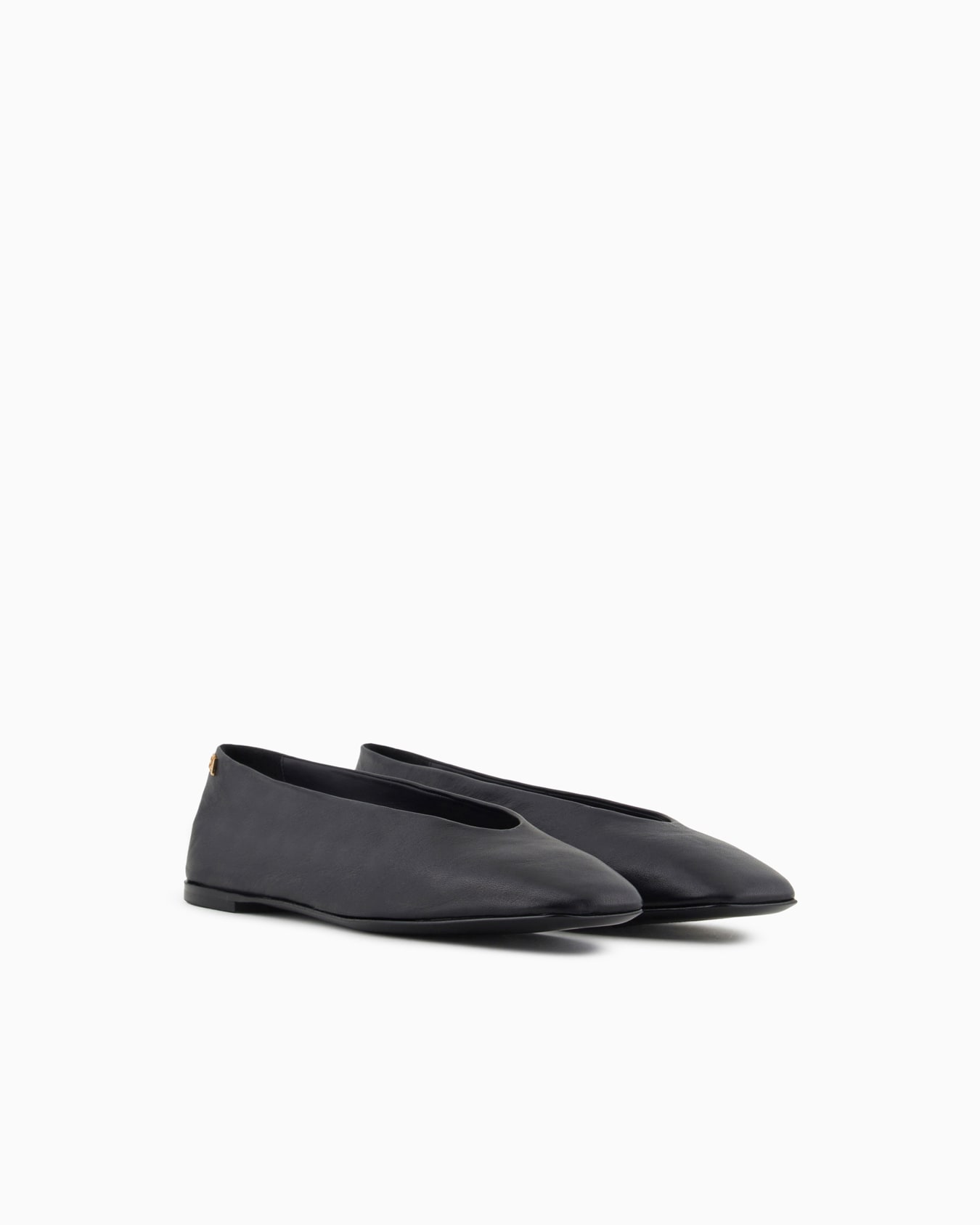 Nappa-leather square-toed ballerinas Slide 1