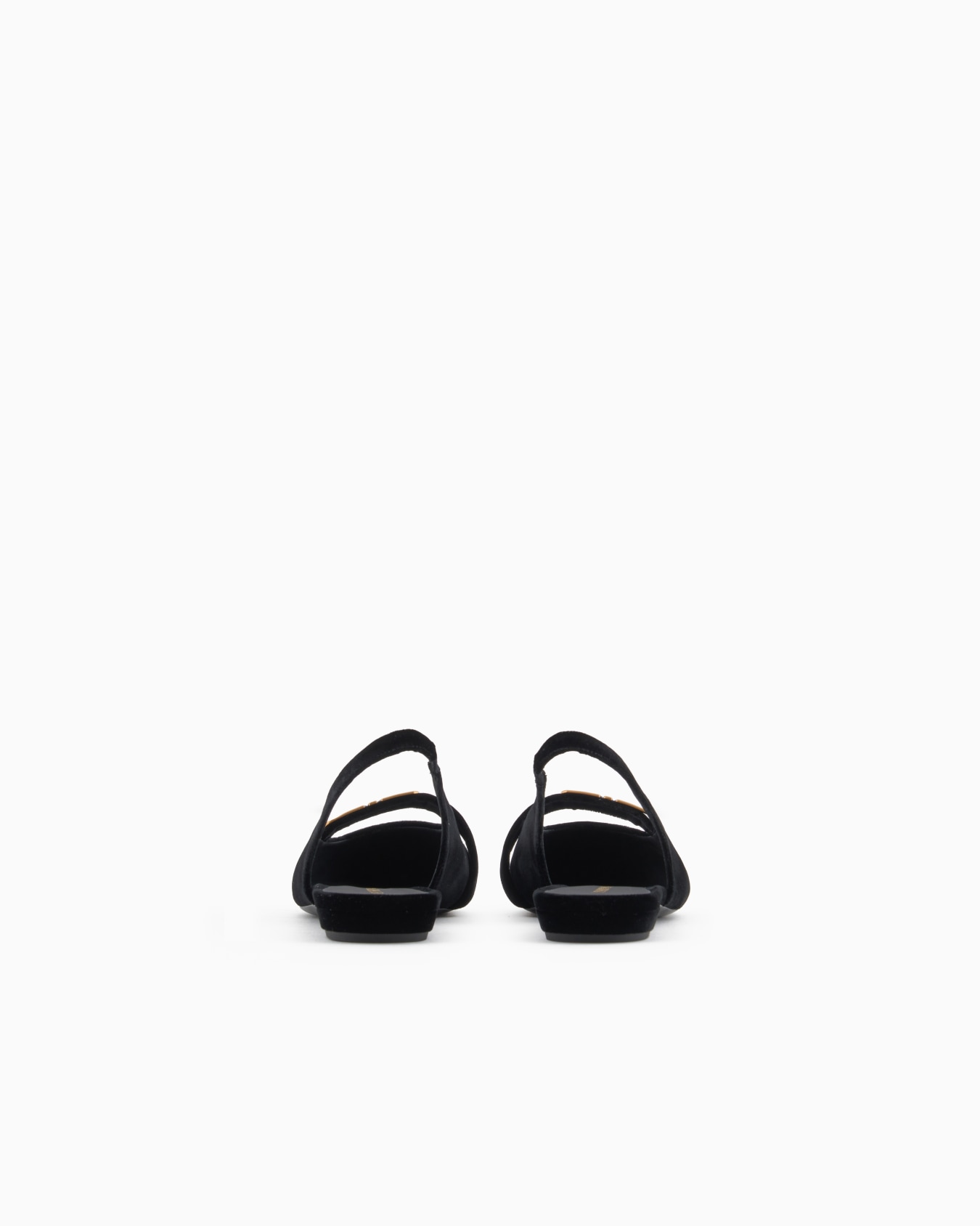 Slingback ballerinas made of velvet, with eagle plate Slide 3