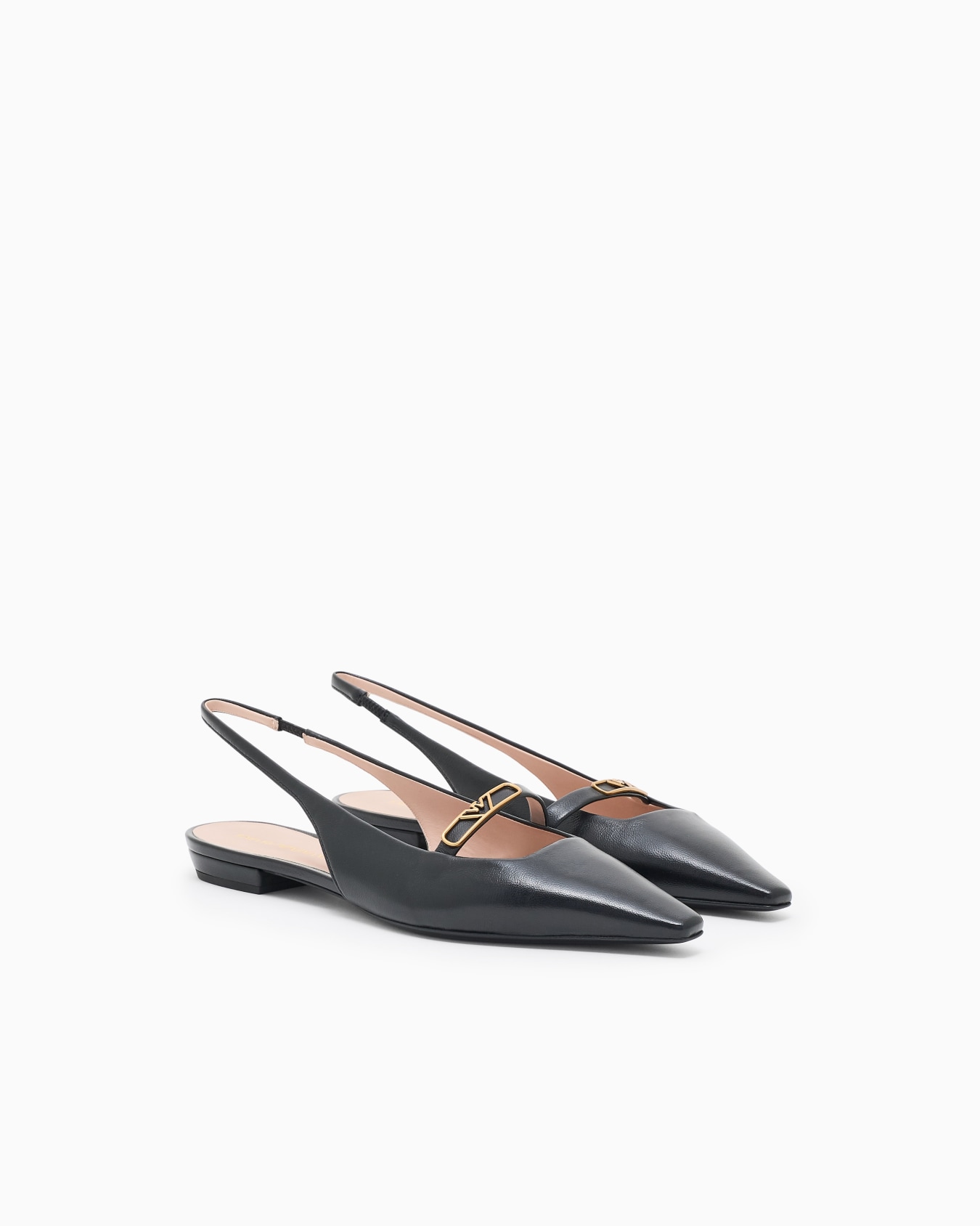Slingback-Ballerinas aus Nappa mit Adlerplakette Folie 1