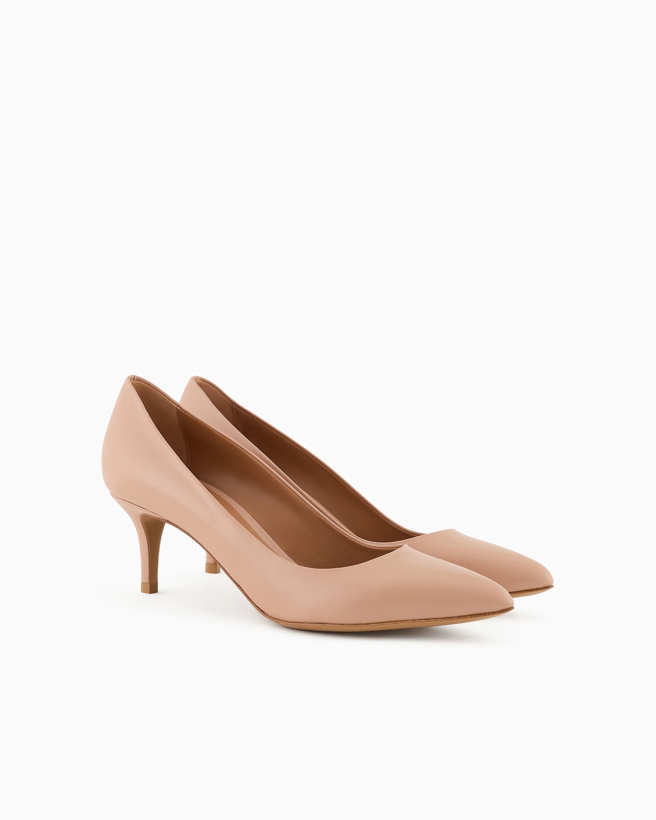 Leather court shoes with stiletto heel Slide 1