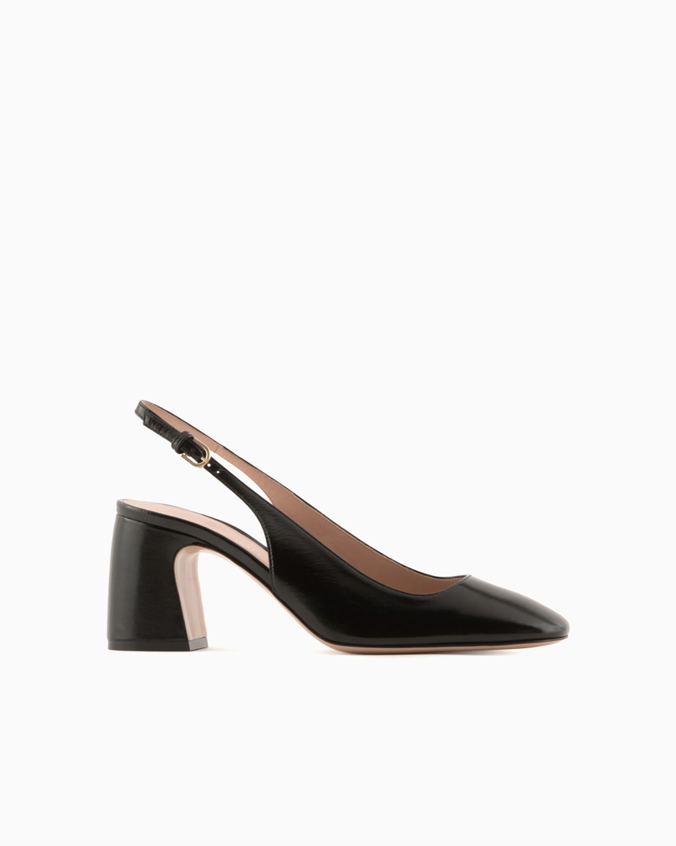 Zapatos de salón de charol con talón descubierto Diapositiva 0