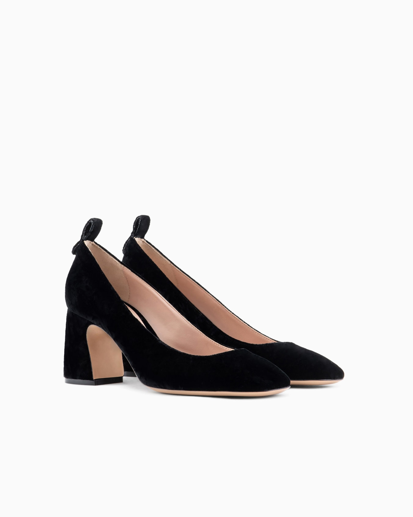 Textured velvet court shoes Slide 1