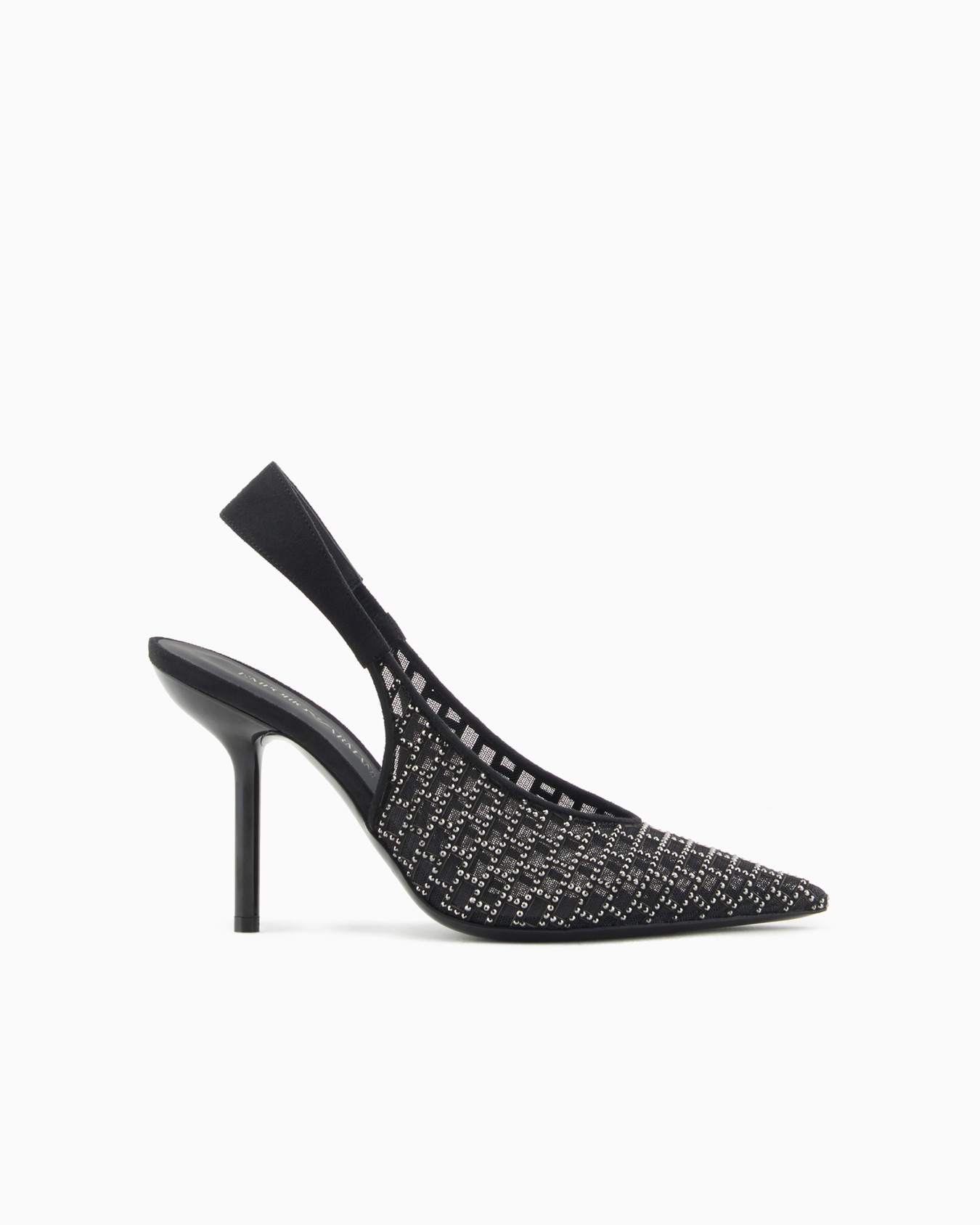 Pointed slingback court shoes with graphic rhinestone pattern Slide 0