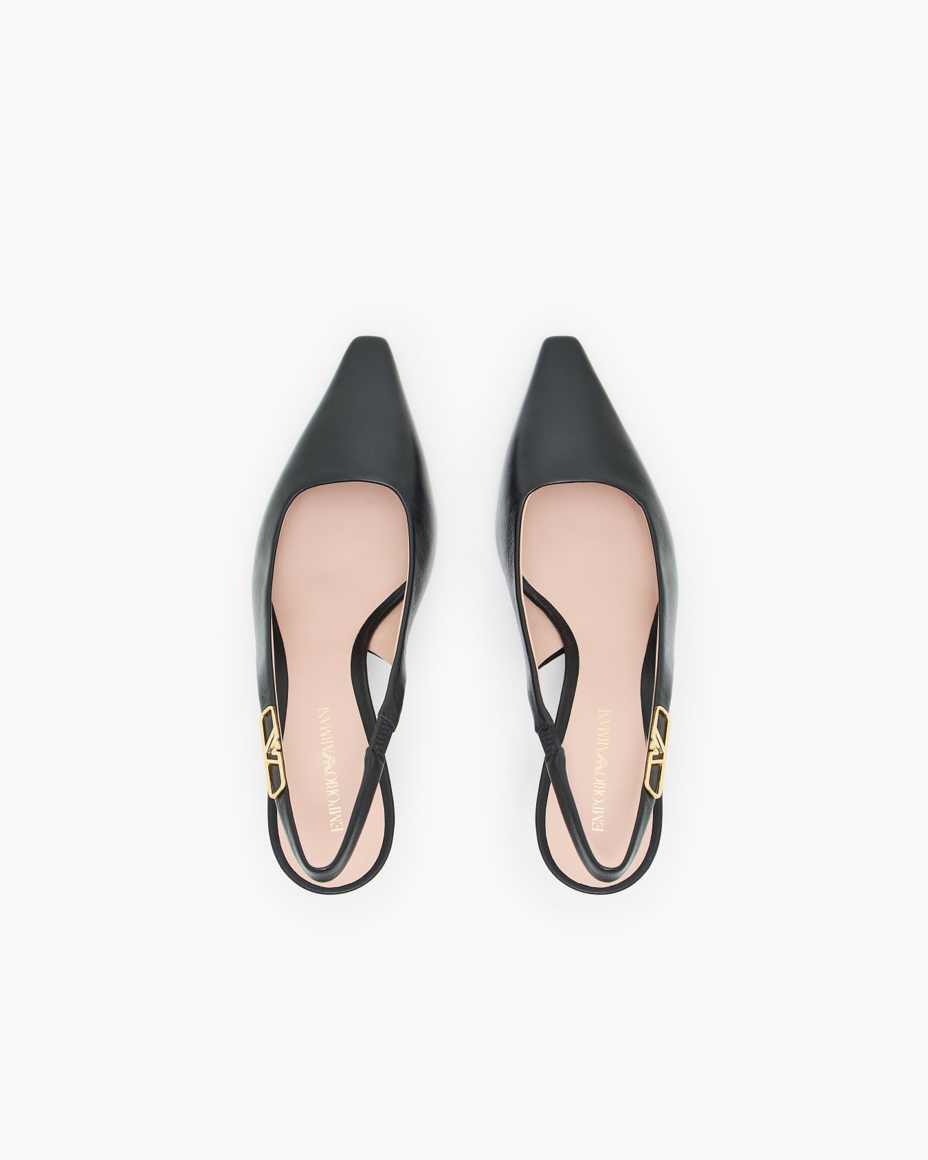 Nappa-leather slingback court shoes with eagle plate Slide 2