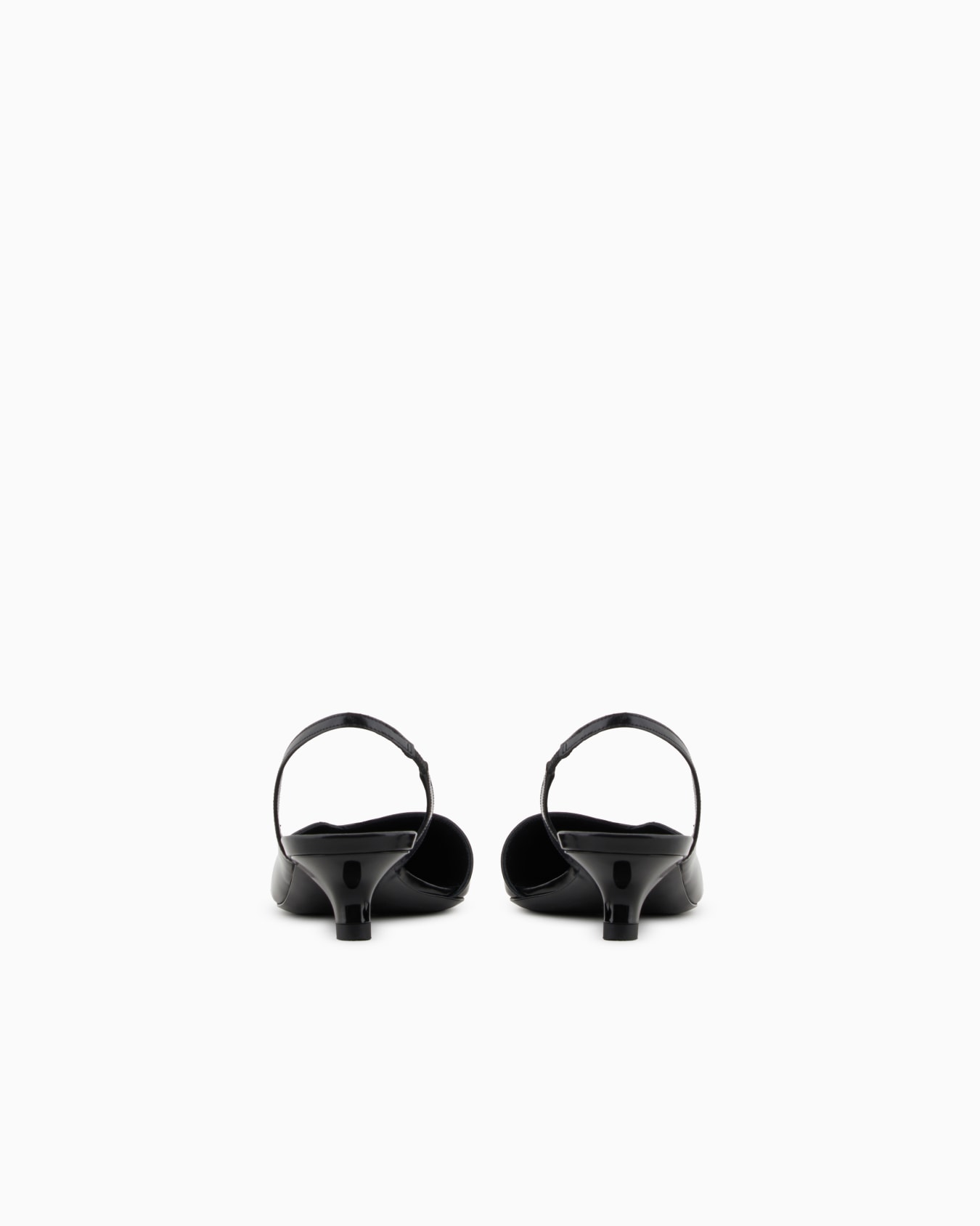 Brushed leather slingback court shoes Slide 3