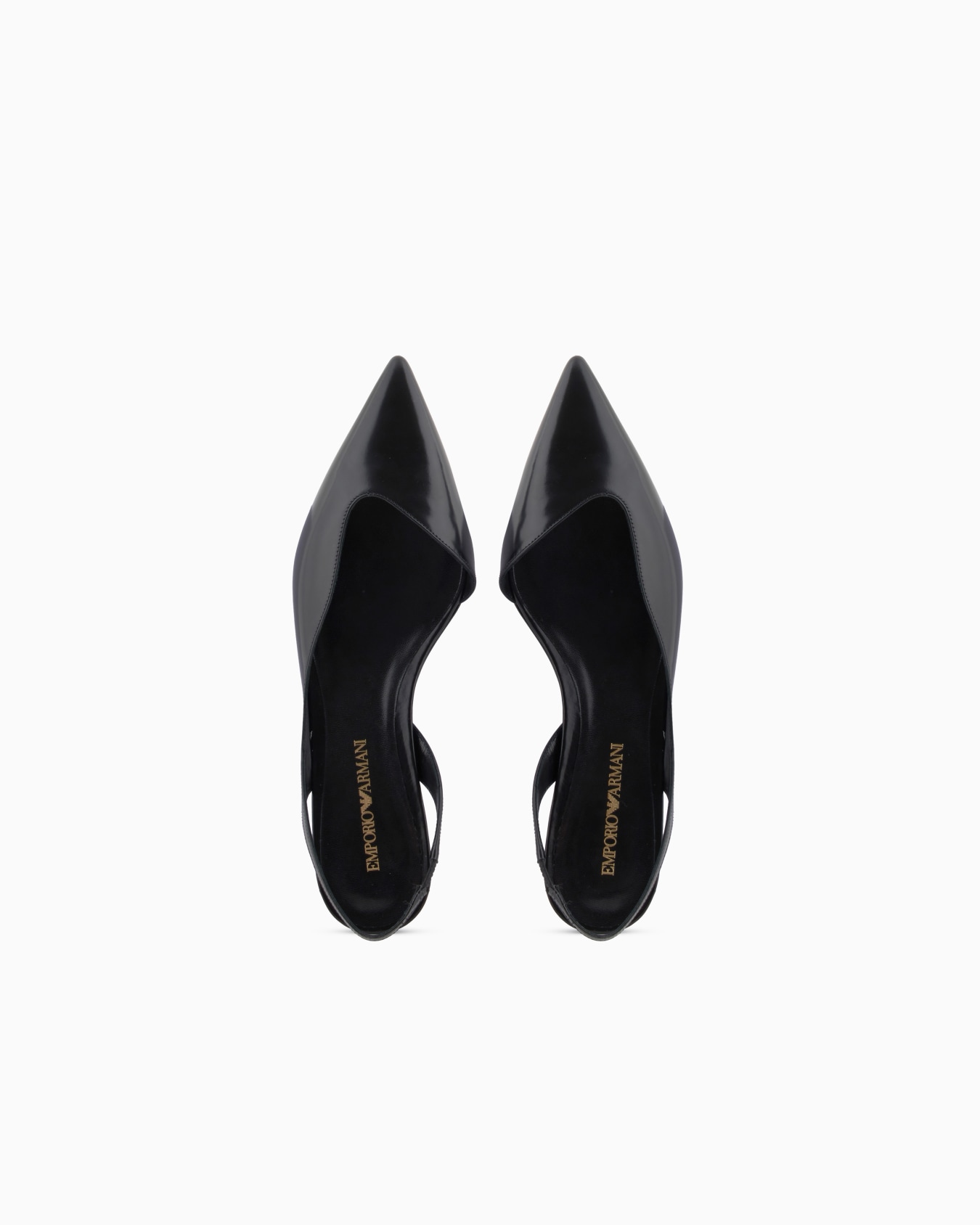 Brushed leather slingback court shoes Slide 2