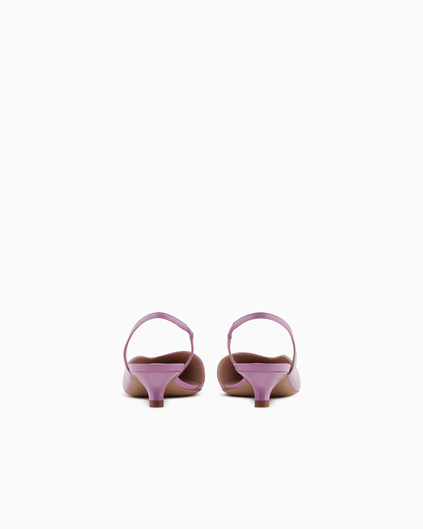 Brushed leather slingback court shoes Slide 3