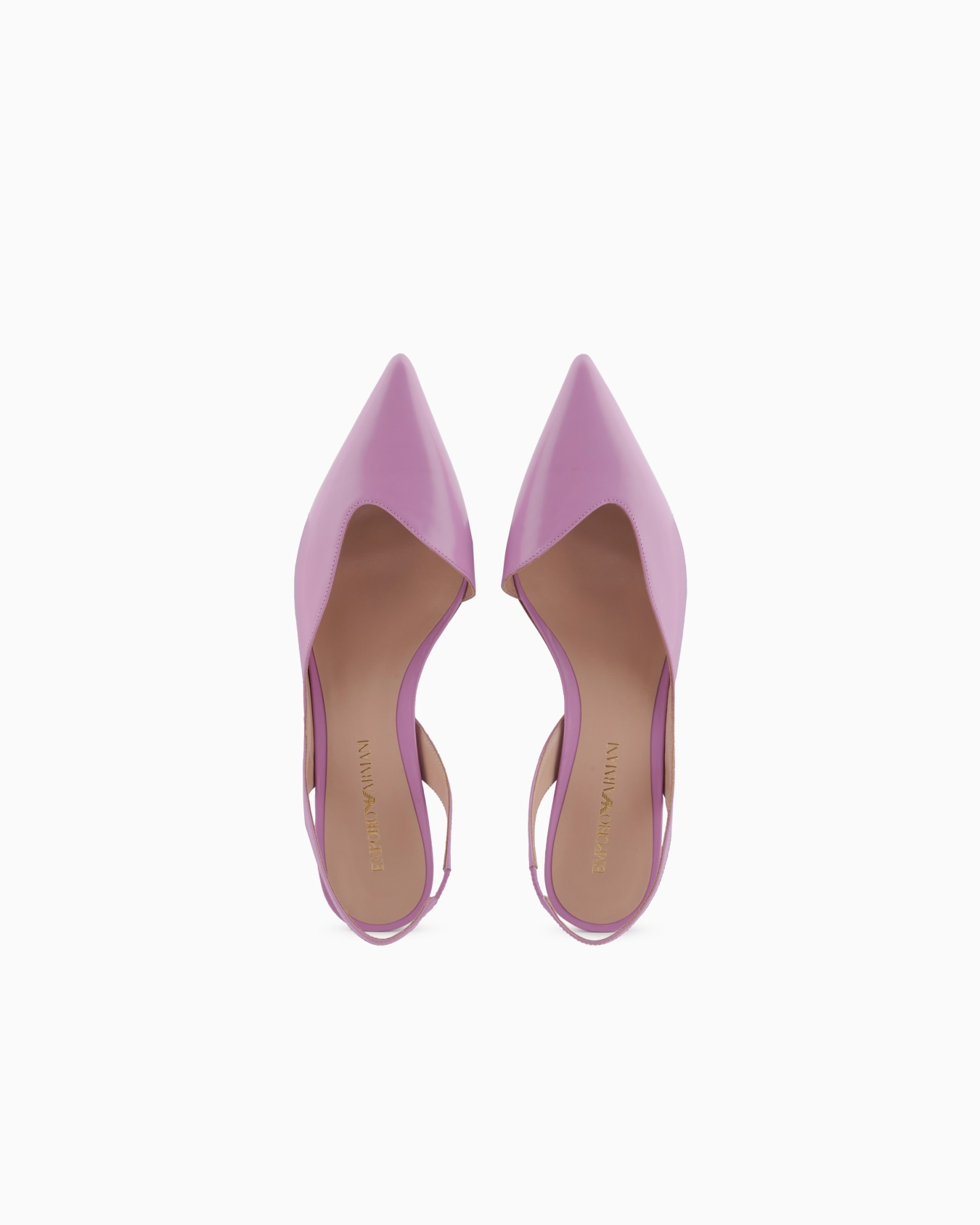 Brushed leather slingback court shoes Slide 2