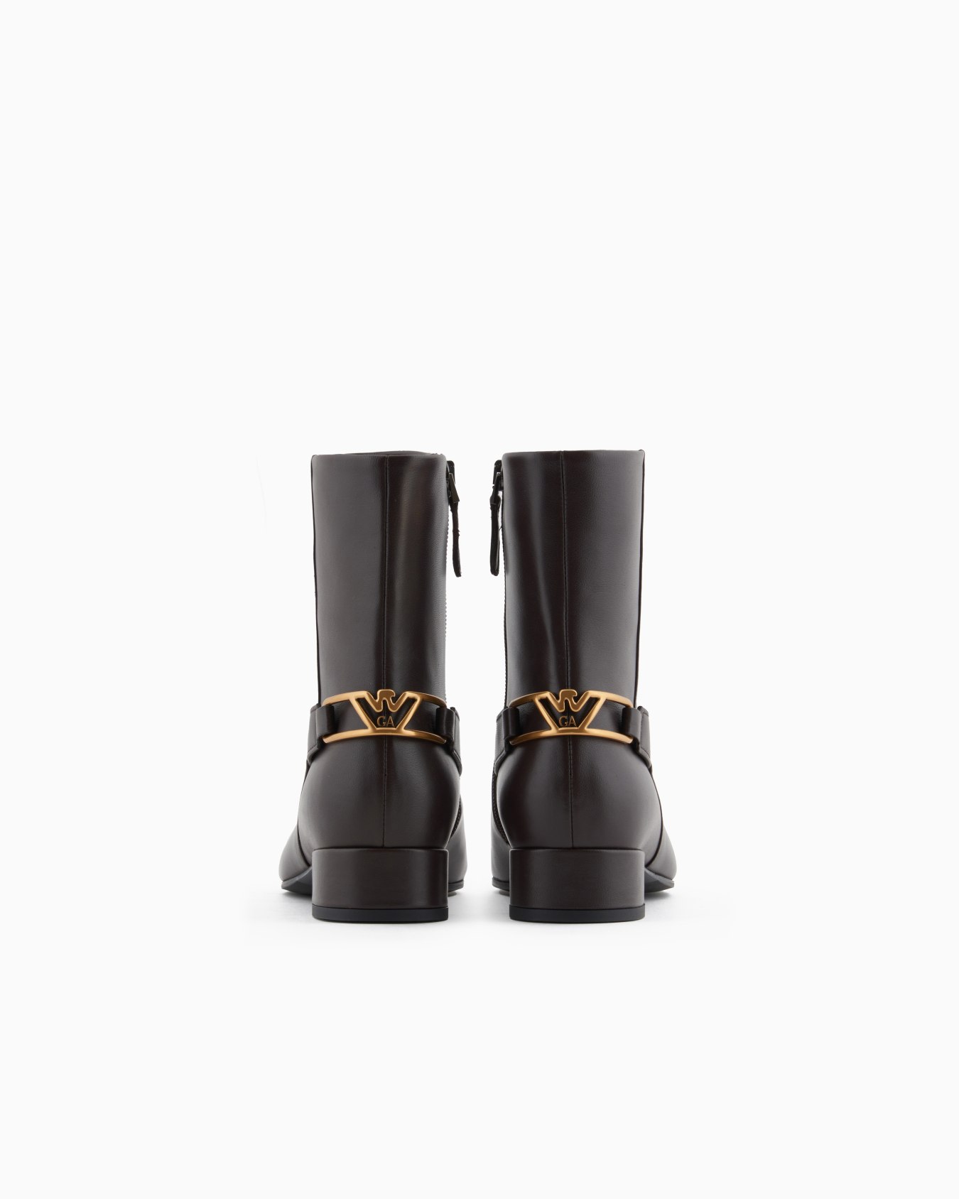 Nappa-leather ankle boots with an eagle plate Slide 2