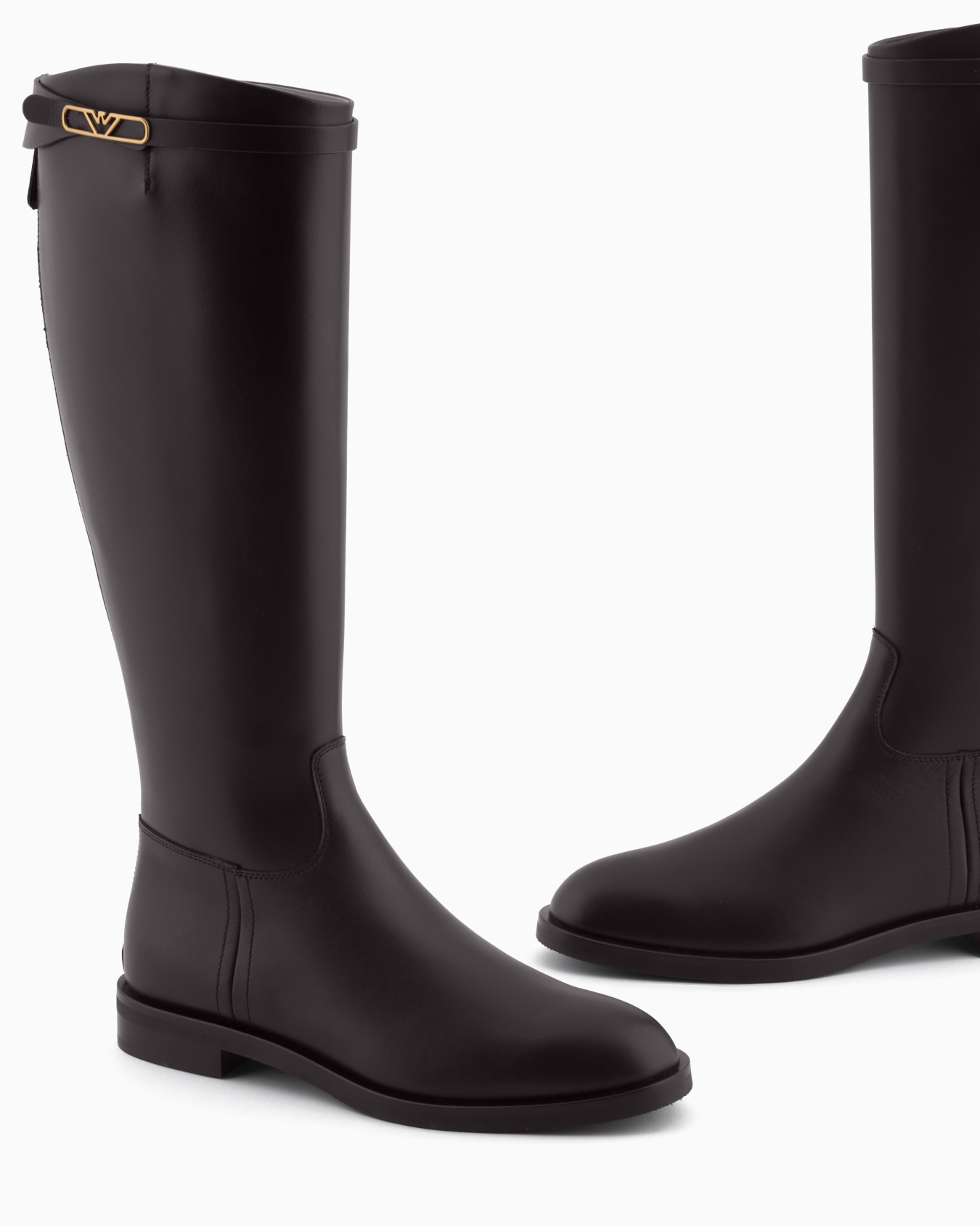 Leather boots with strap and eagle plate Slide 3