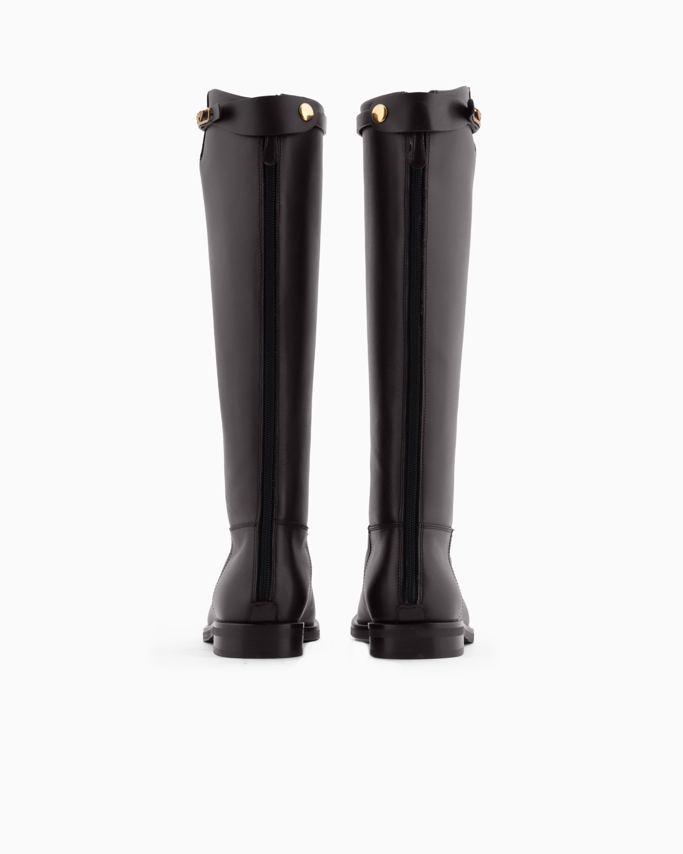 Leather boots with strap and eagle plate Slide 2