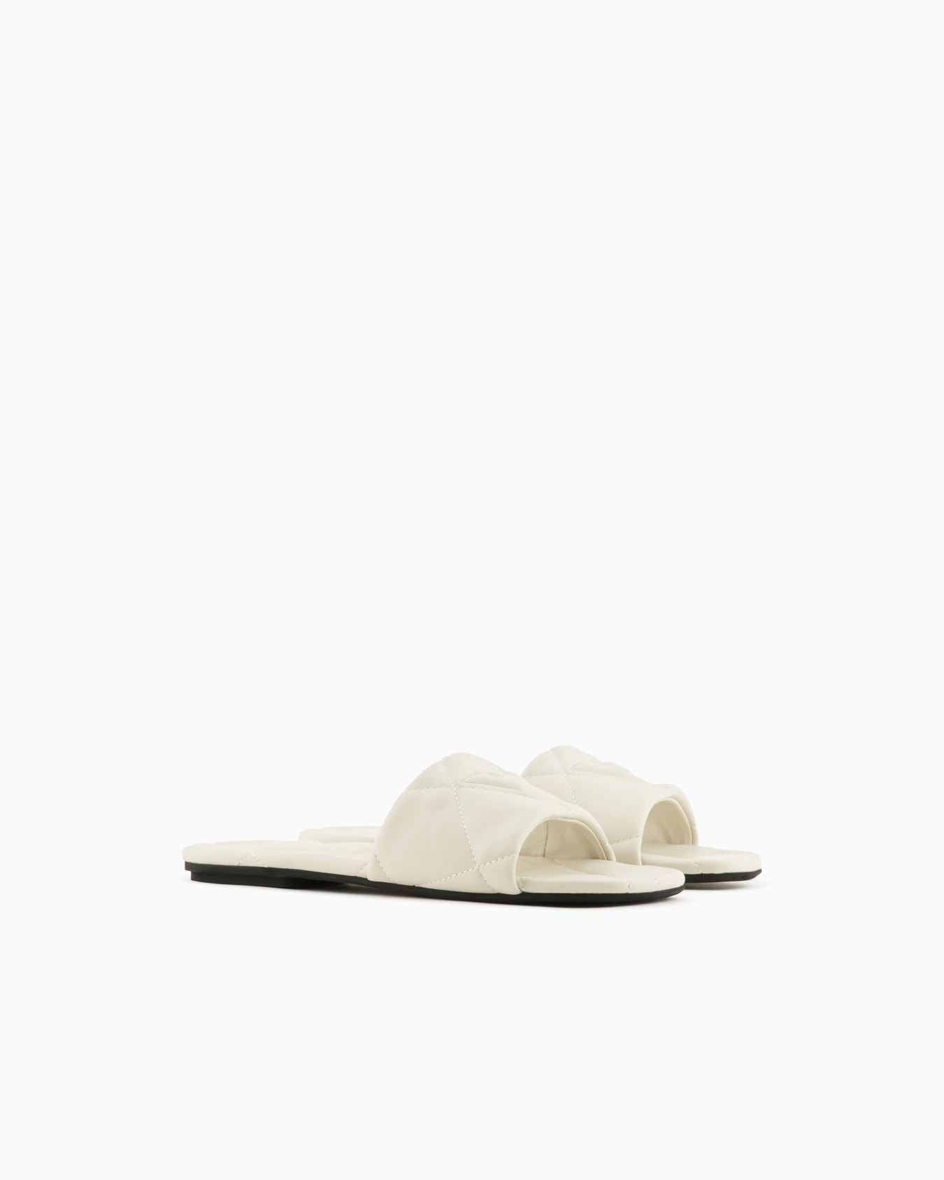 Quilted nappa-leather effect sandals with eagle Slide 1