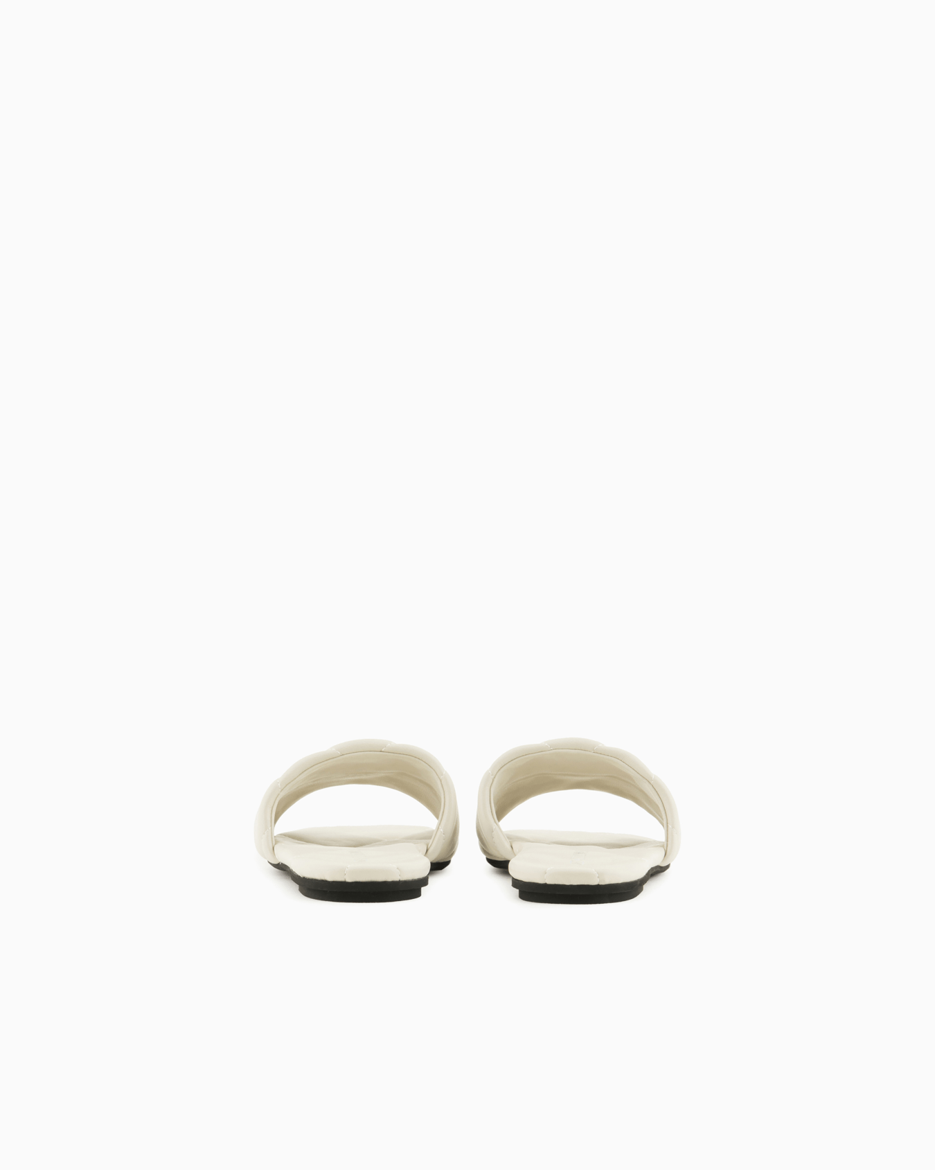 Quilted nappa-leather effect sandals with eagle Slide 3