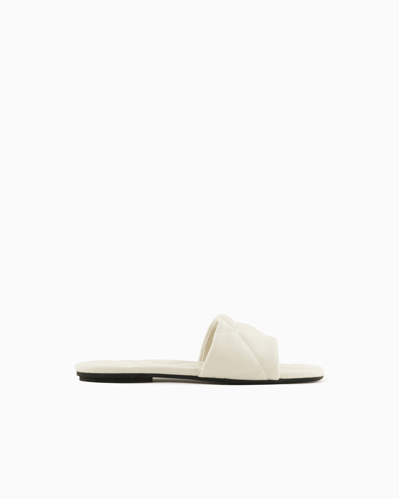 Quilted nappa-leather effect sandals with eagle Slide 0