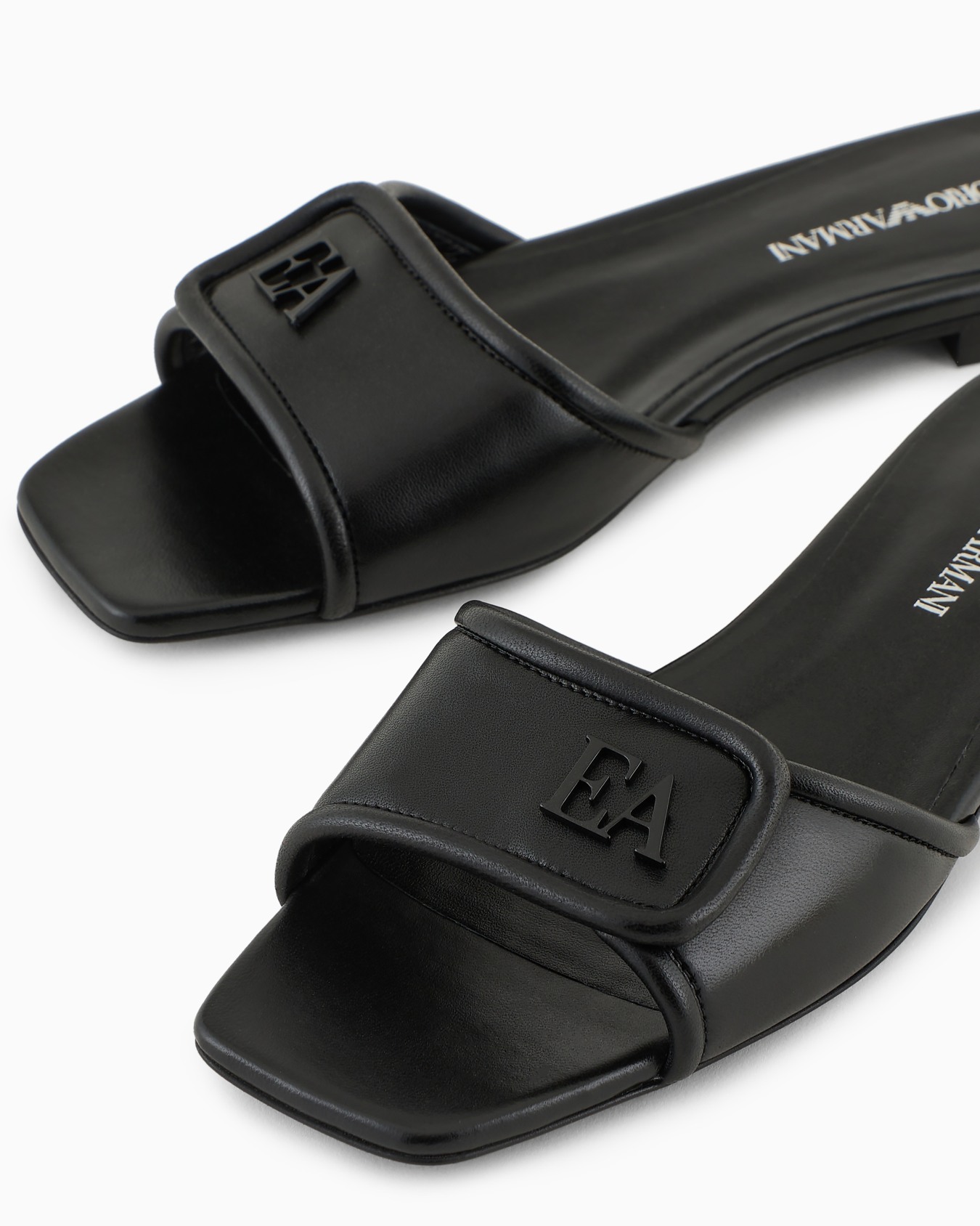 Nappa-leather sandals with EA logo Slide 4
