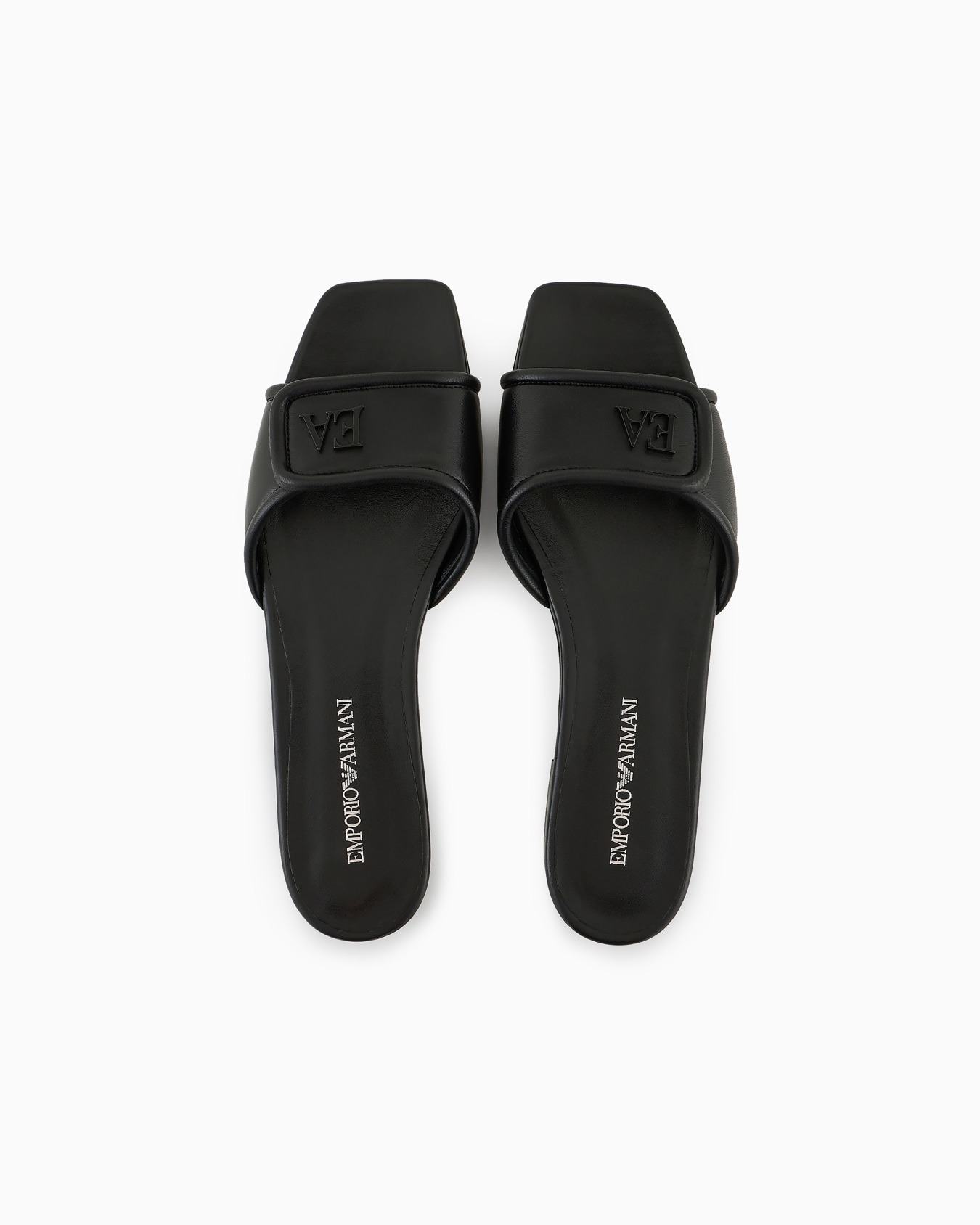 Nappa-leather sandals with EA logo Slide 2