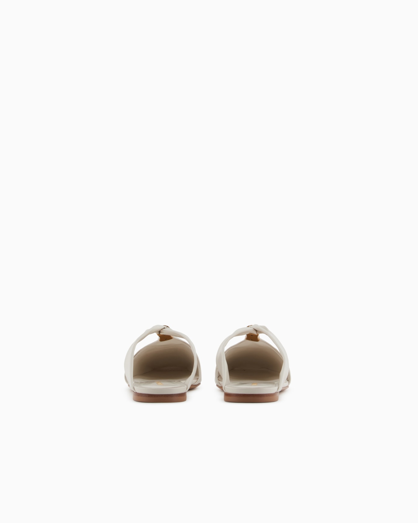 Nappa-leather mules with metallic logo Slide 3
