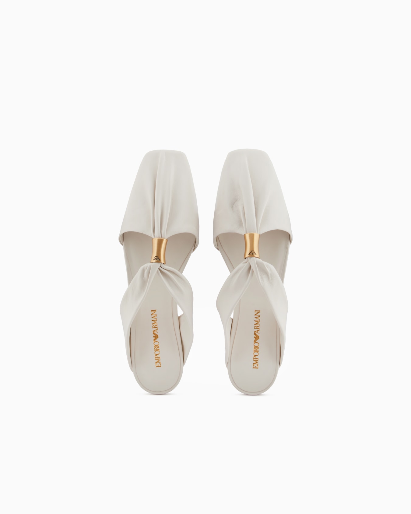 Nappa-leather mules with metallic logo Slide 2