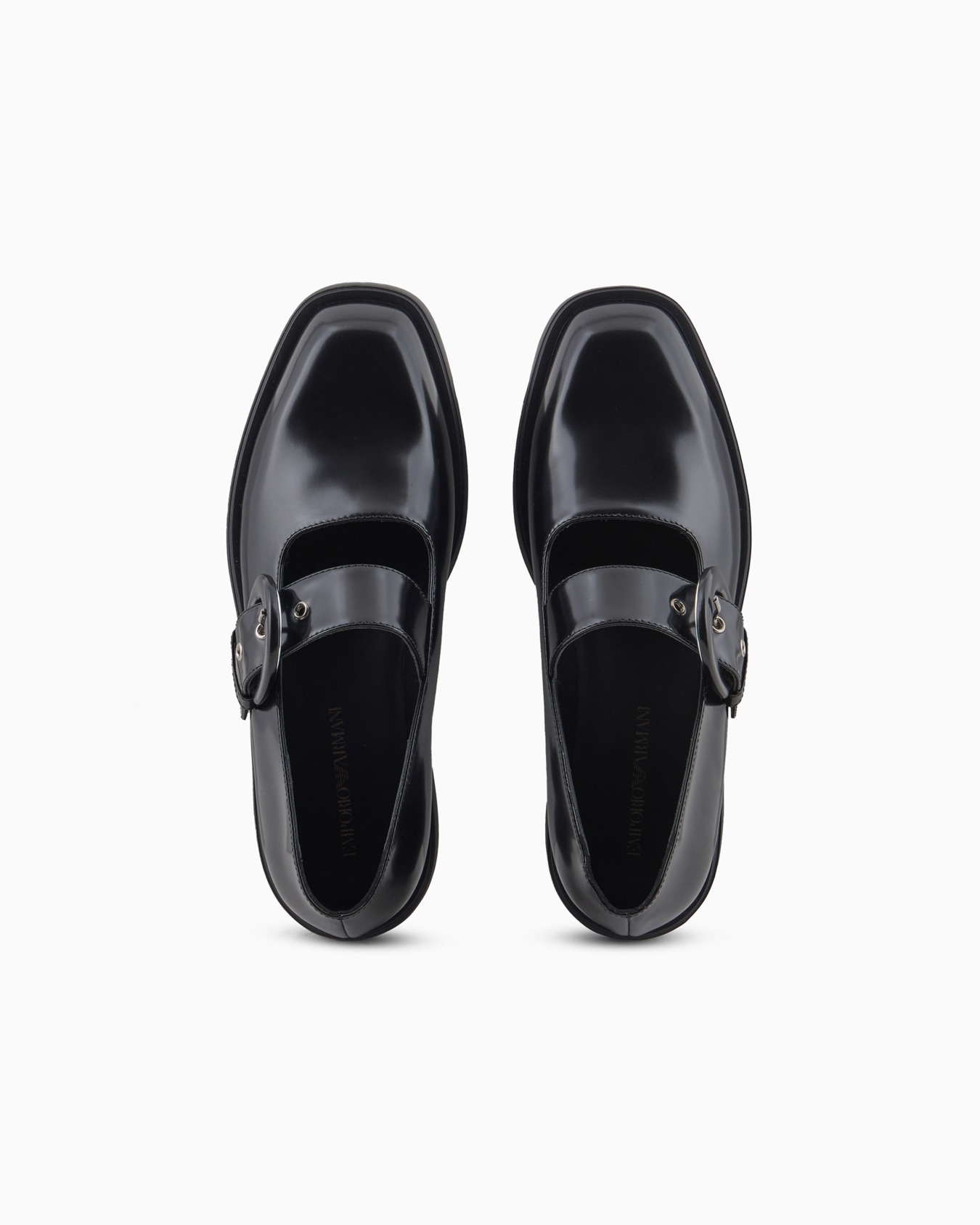 Brushed leather ballerinas with strap Slide 2