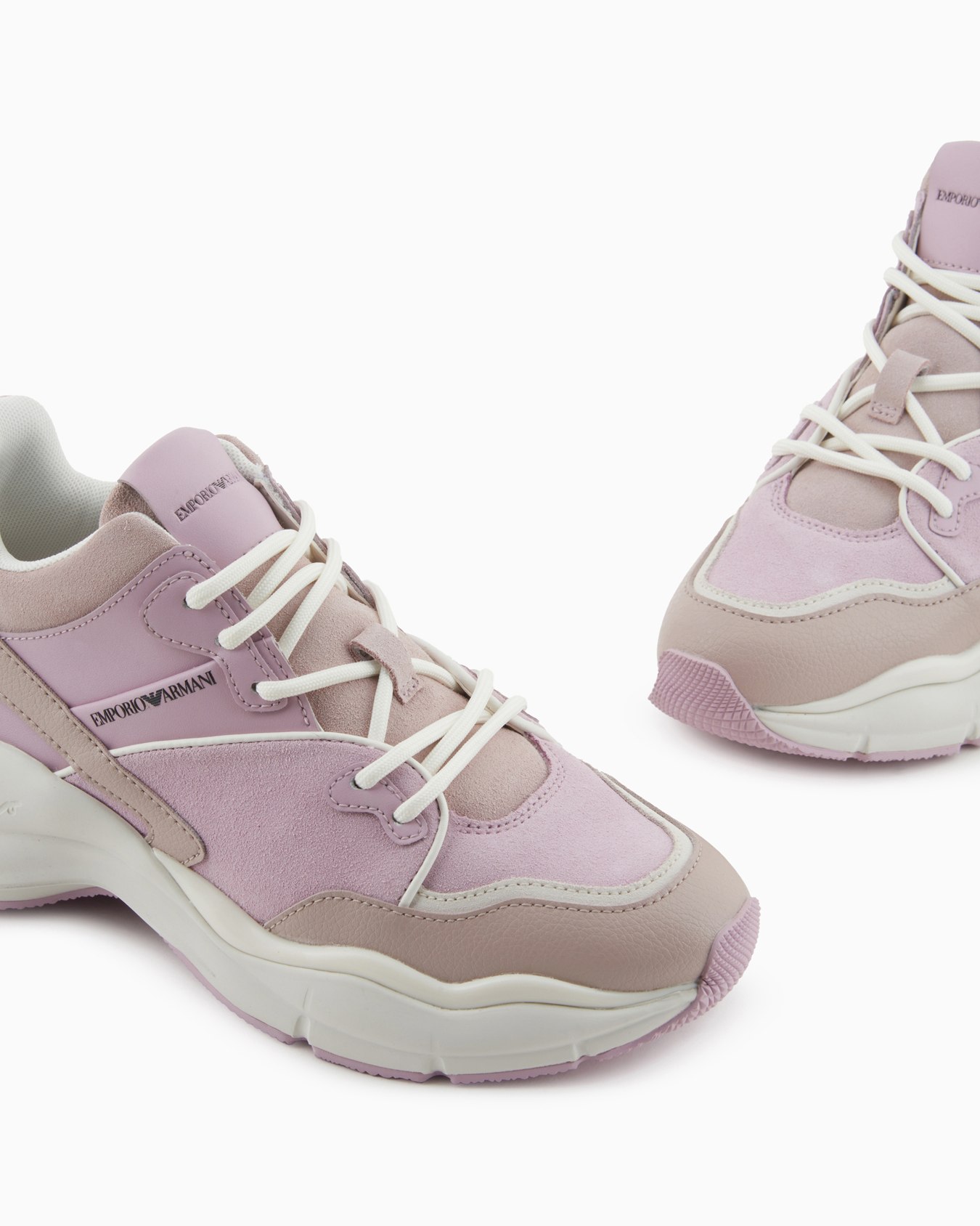 Leather and suede sneakers with oversized sole Slide 4