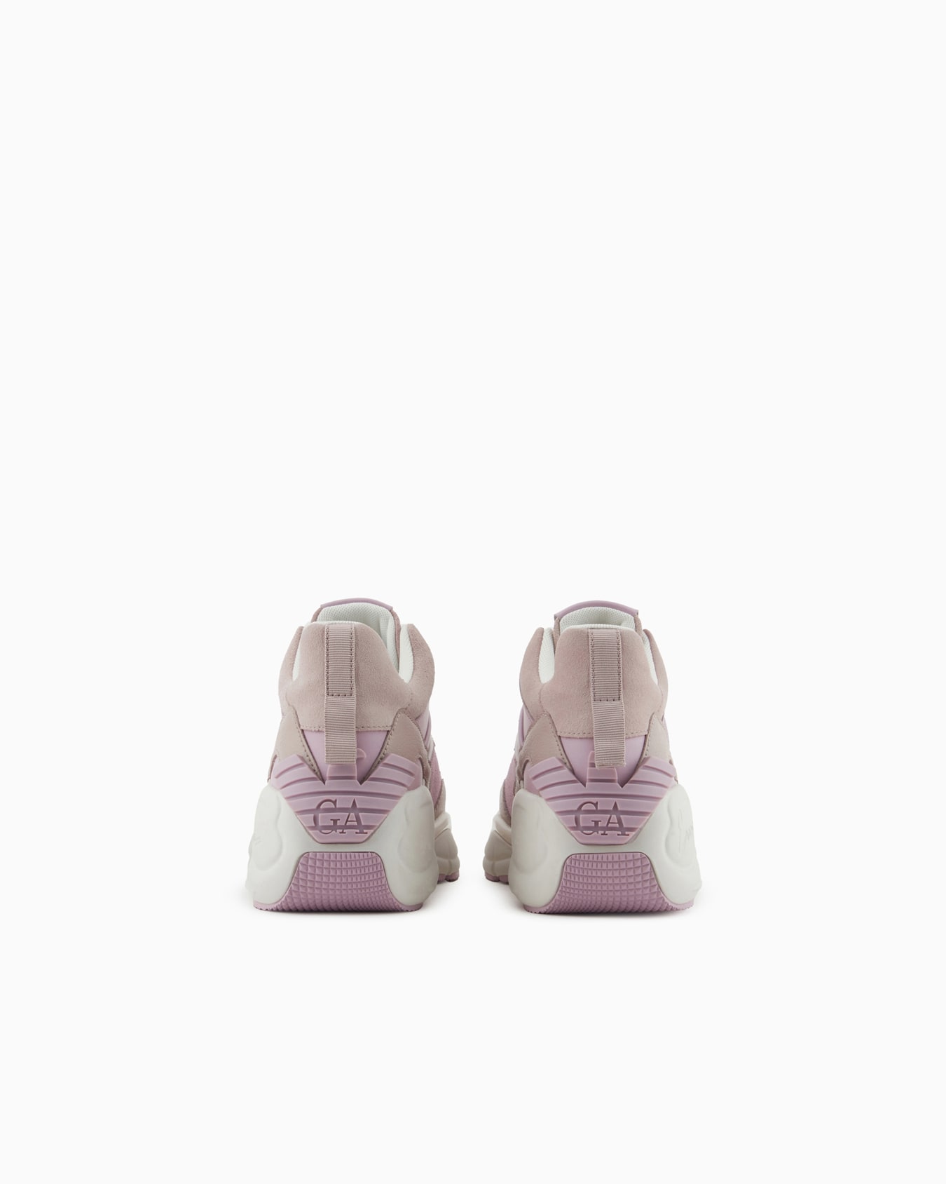 Leather and suede sneakers with oversized sole Slide 3