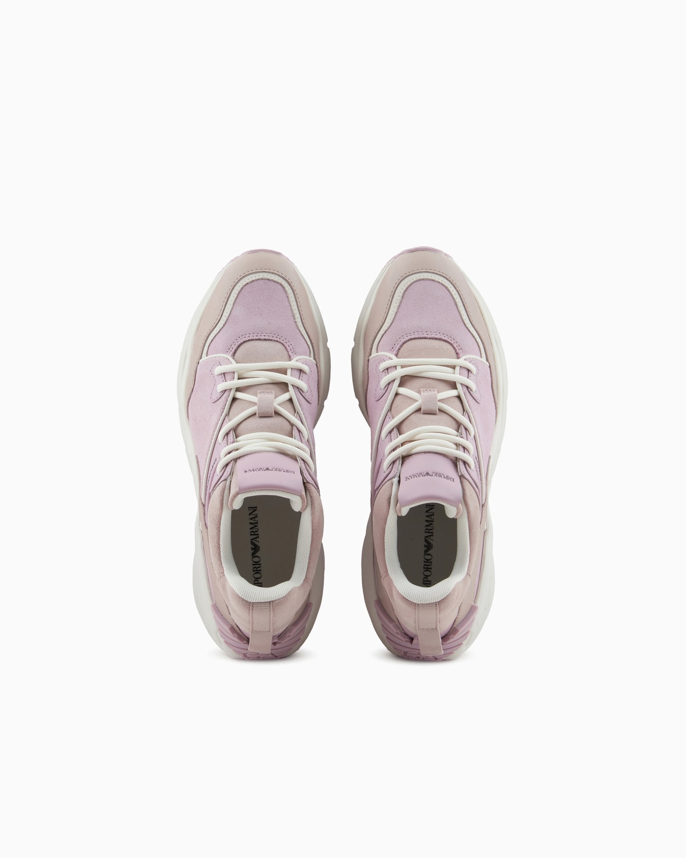 Leather and suede sneakers with oversized sole Slide 2