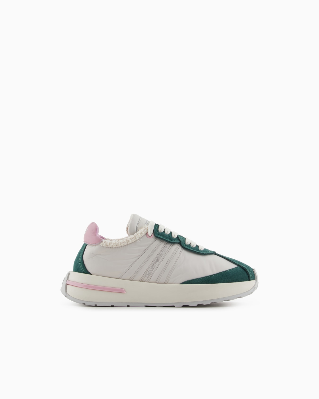 Nylon sneakers with suede details  Slide 0